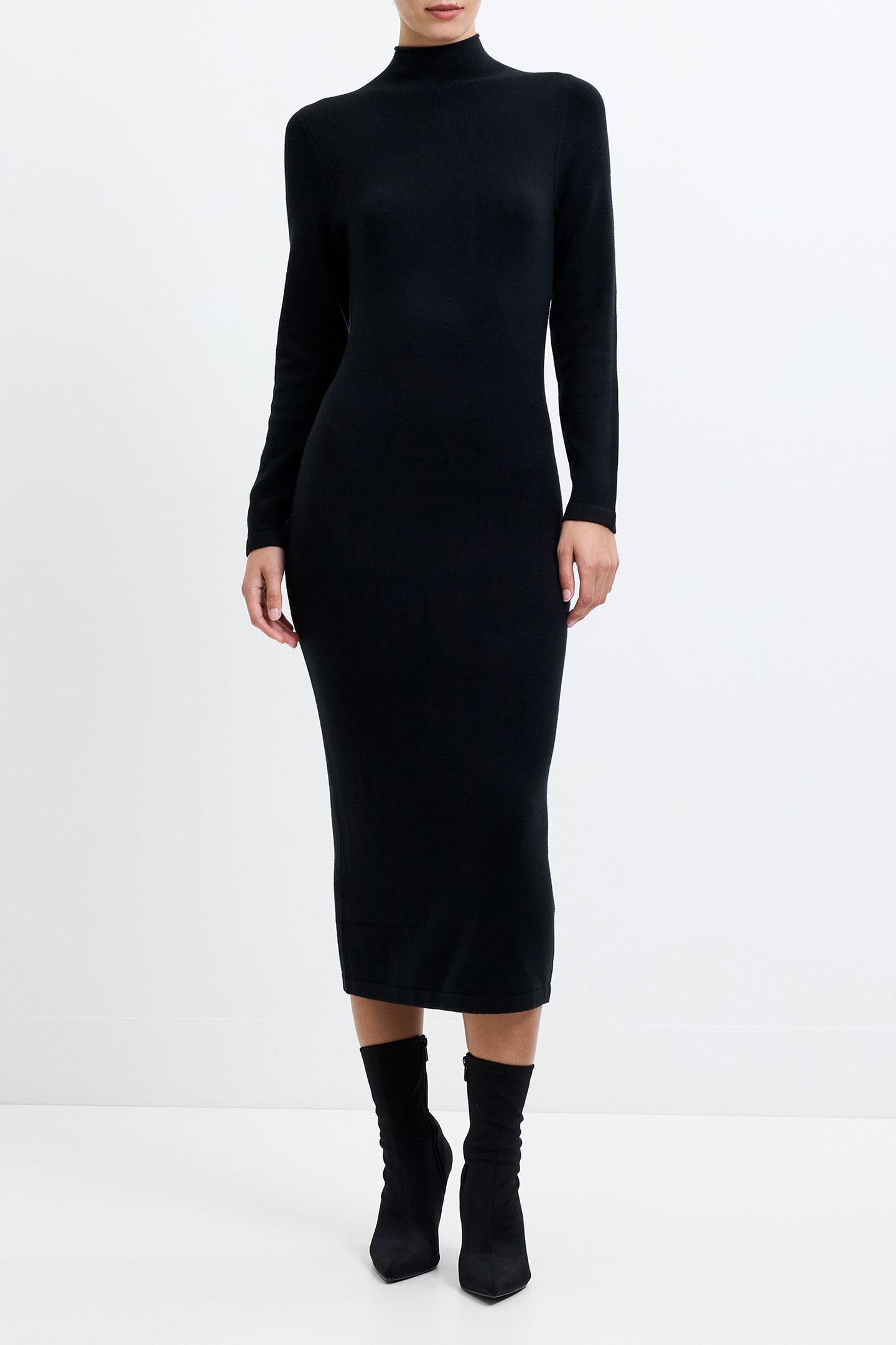 BABYSOFT ROLL NK DRESS BLACK 1