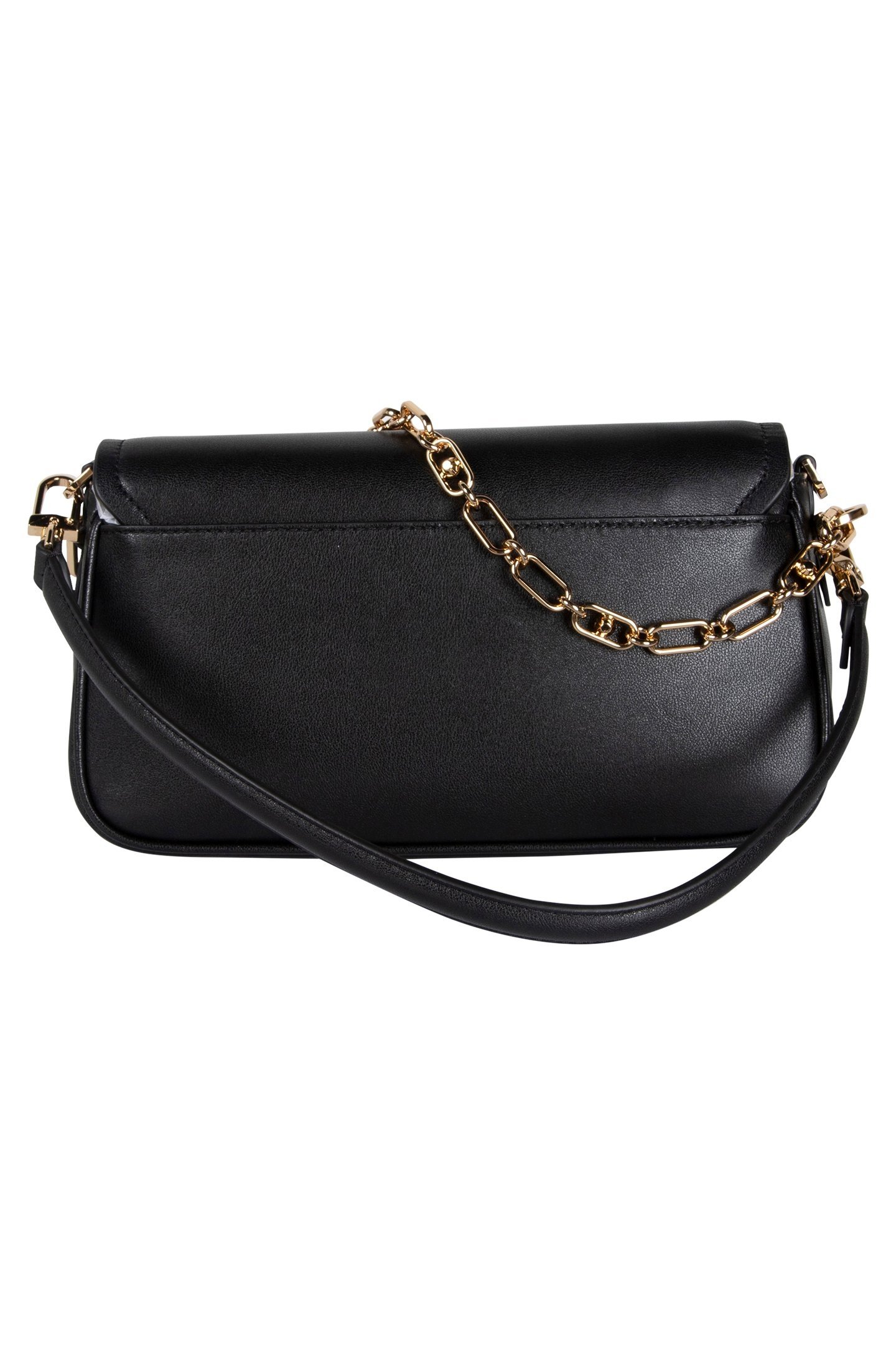 LEATHER CHAIN SHOULDER BAG IN BLACK 3