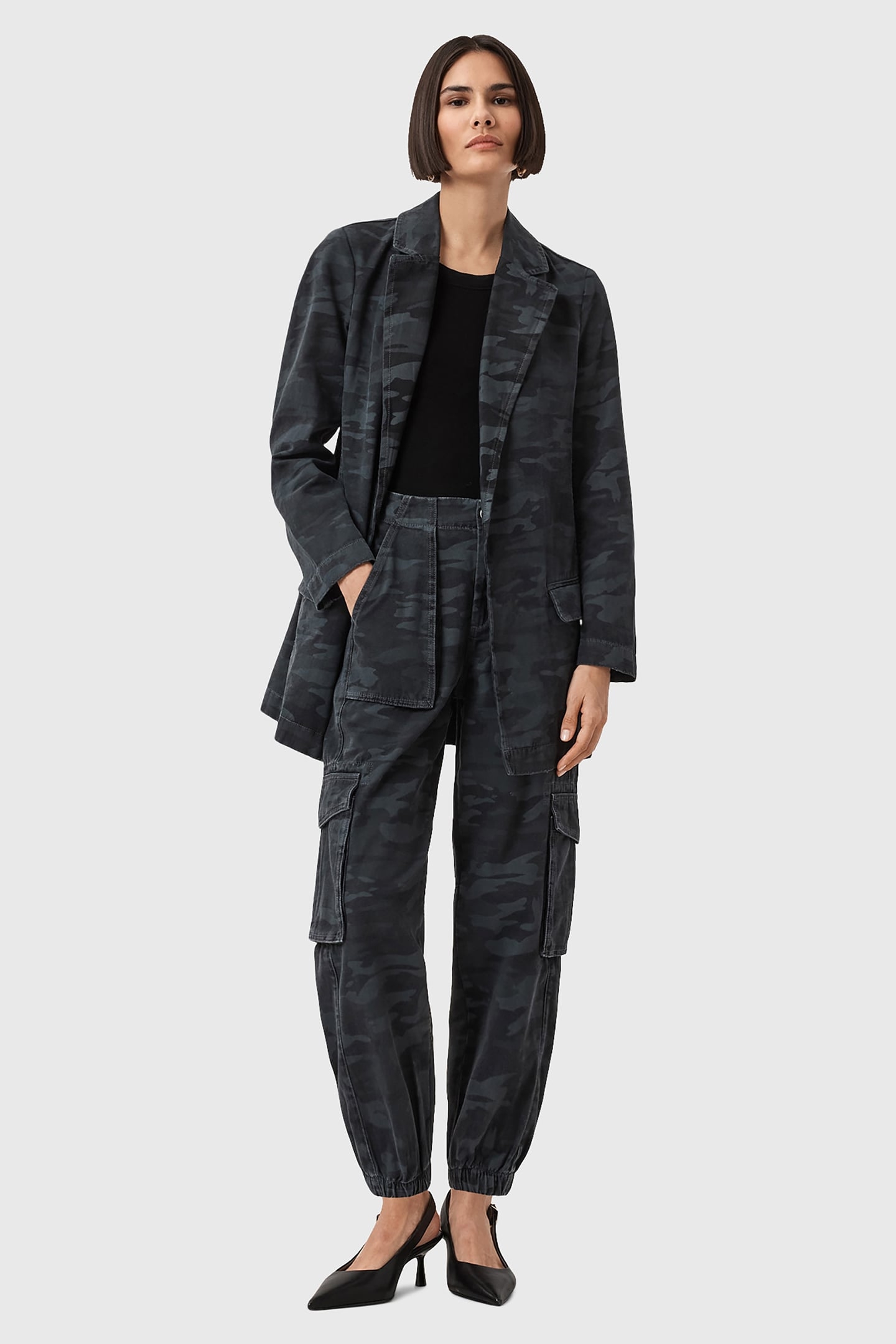 ALEIDA DENIM BLAZER CAMO INK BLUE 2