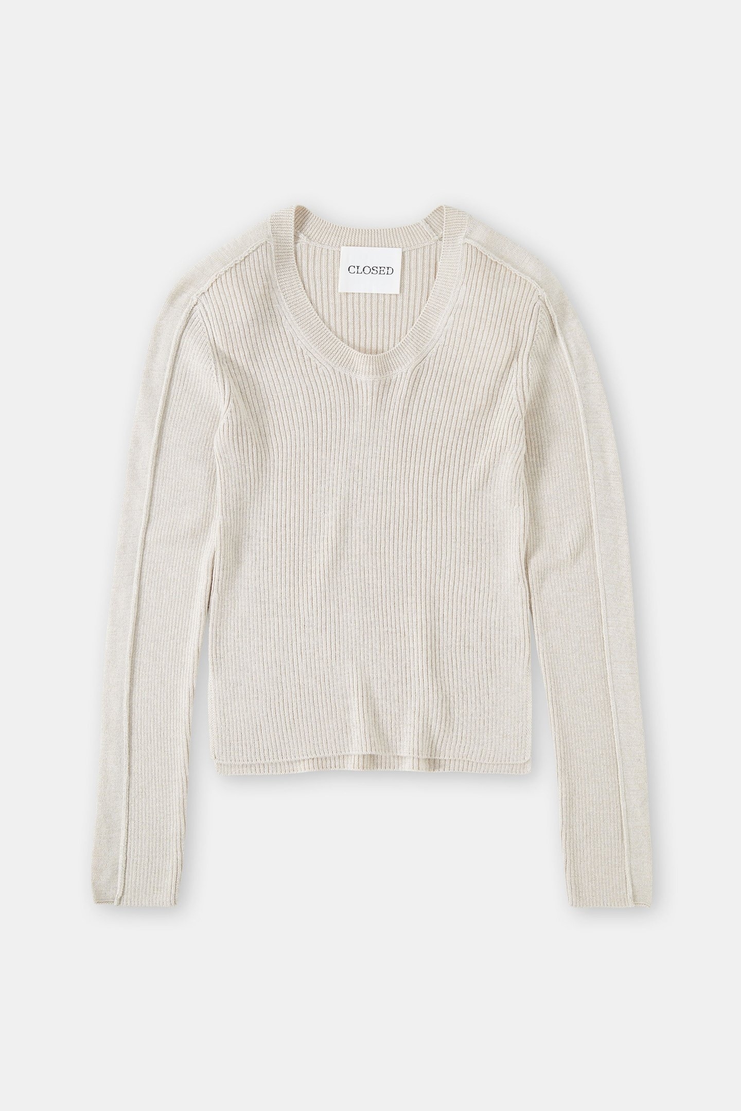 SCOOP NECK LONGSLEEVE KNITS SABBIA BEIGE 4