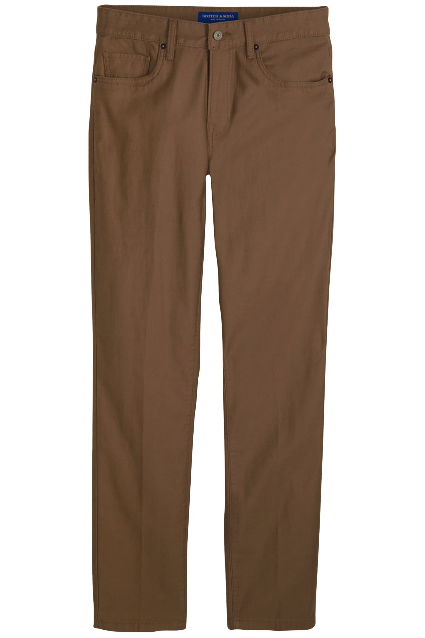 DOBBY COLOR STRAIGHT FIT MEDIUM BROWN 1