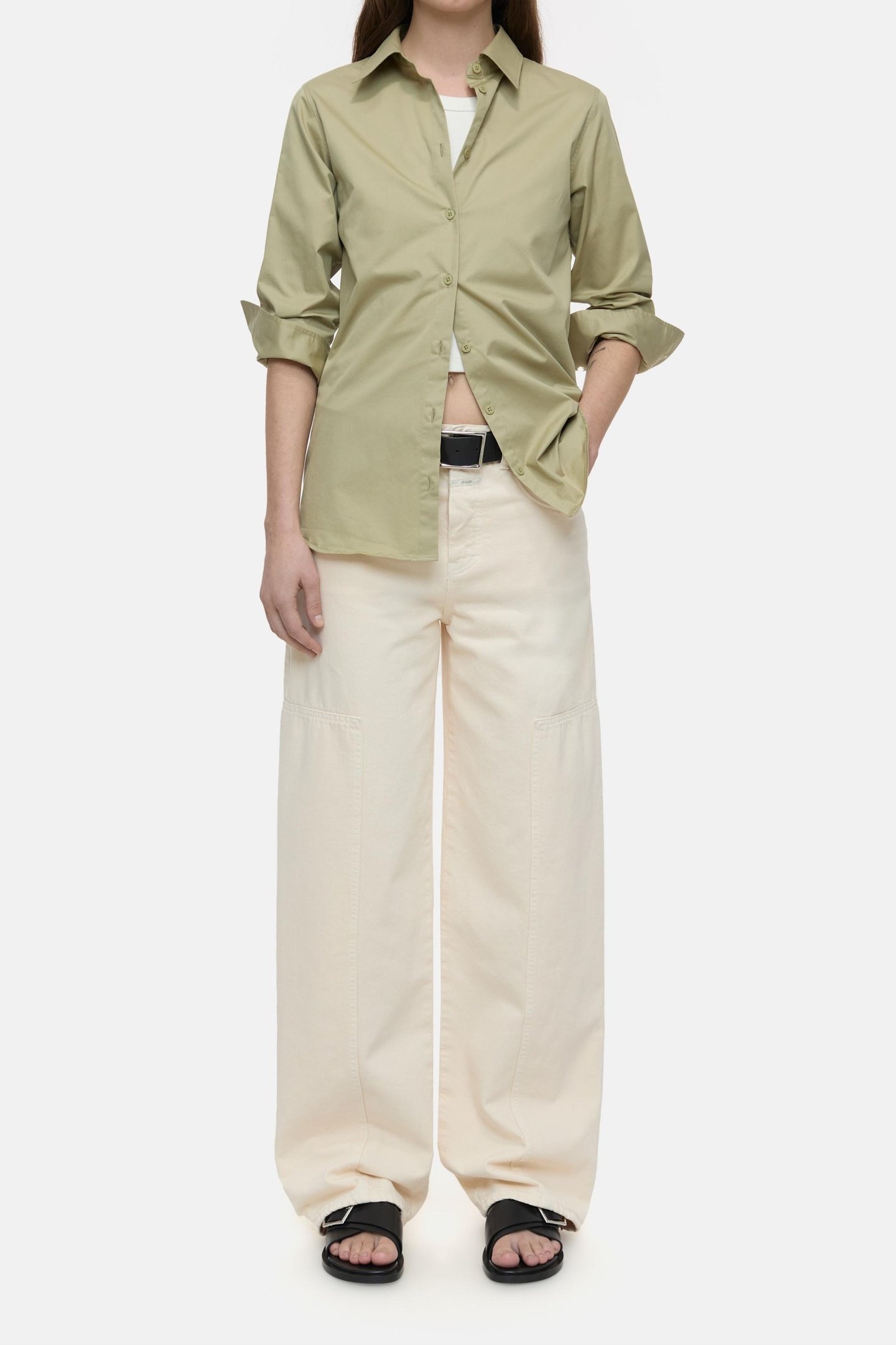 WAISTED SHIRT SAGE TEA 2