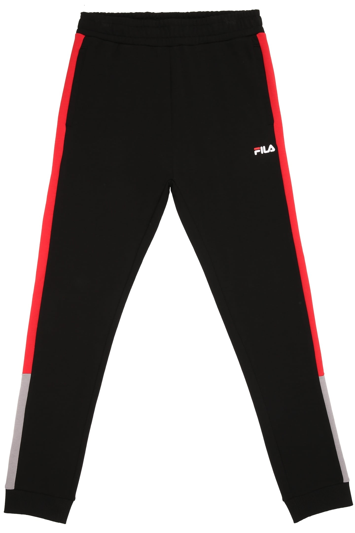 SAUSALITO SWEAT PANTS WITH BLOCK STRIPES BLACK-TRUE RED-GULL 1