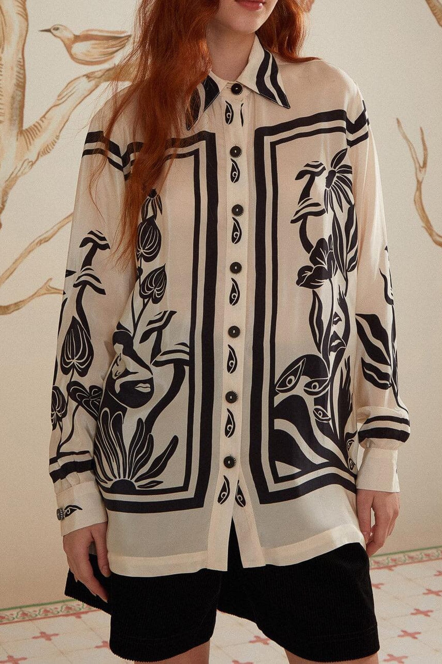 SURREAL GARDEN OFF-WHITE SHIRT 1