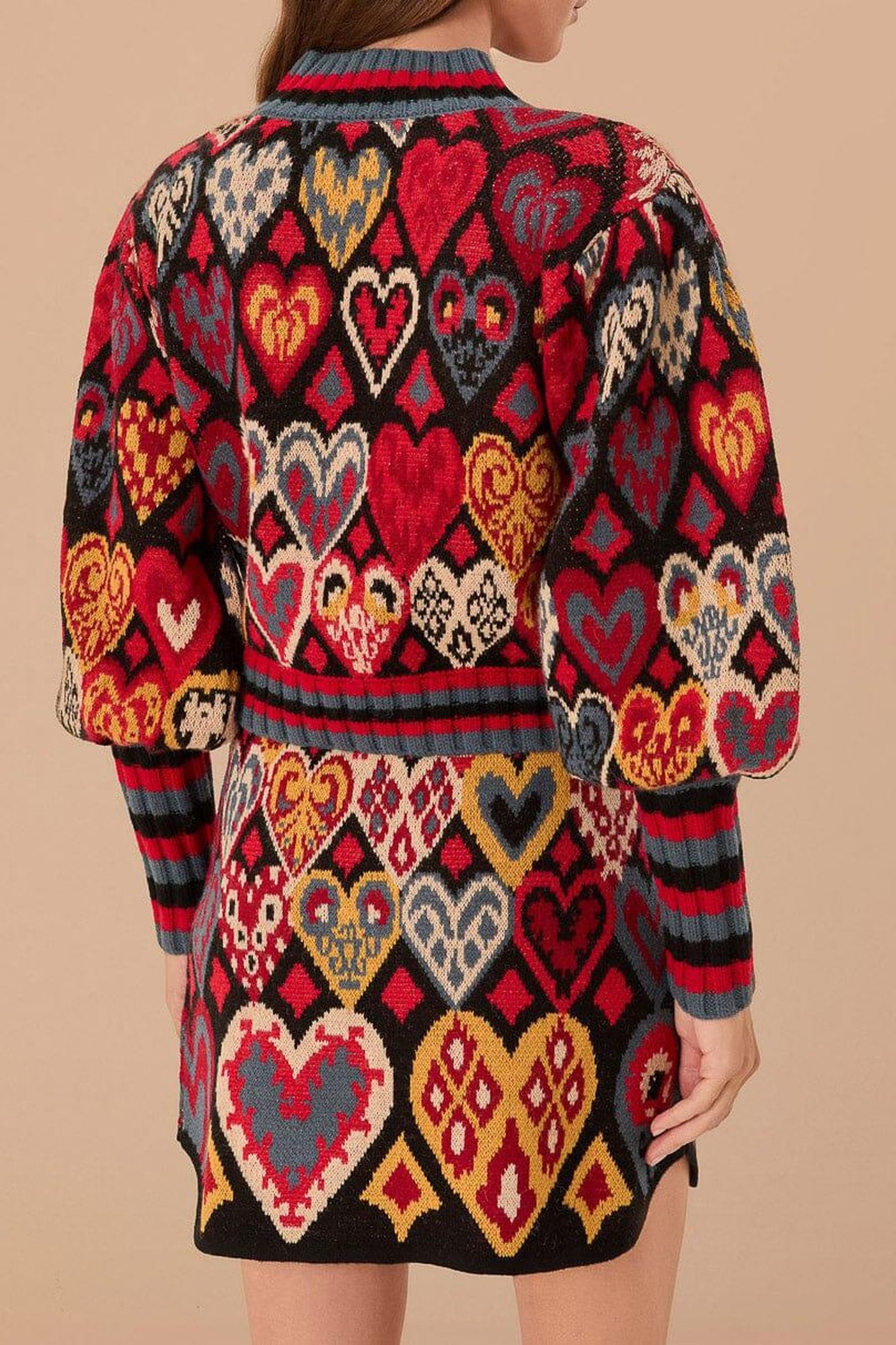 HEARTS IKAT BLACK KNIT SWEATER 3