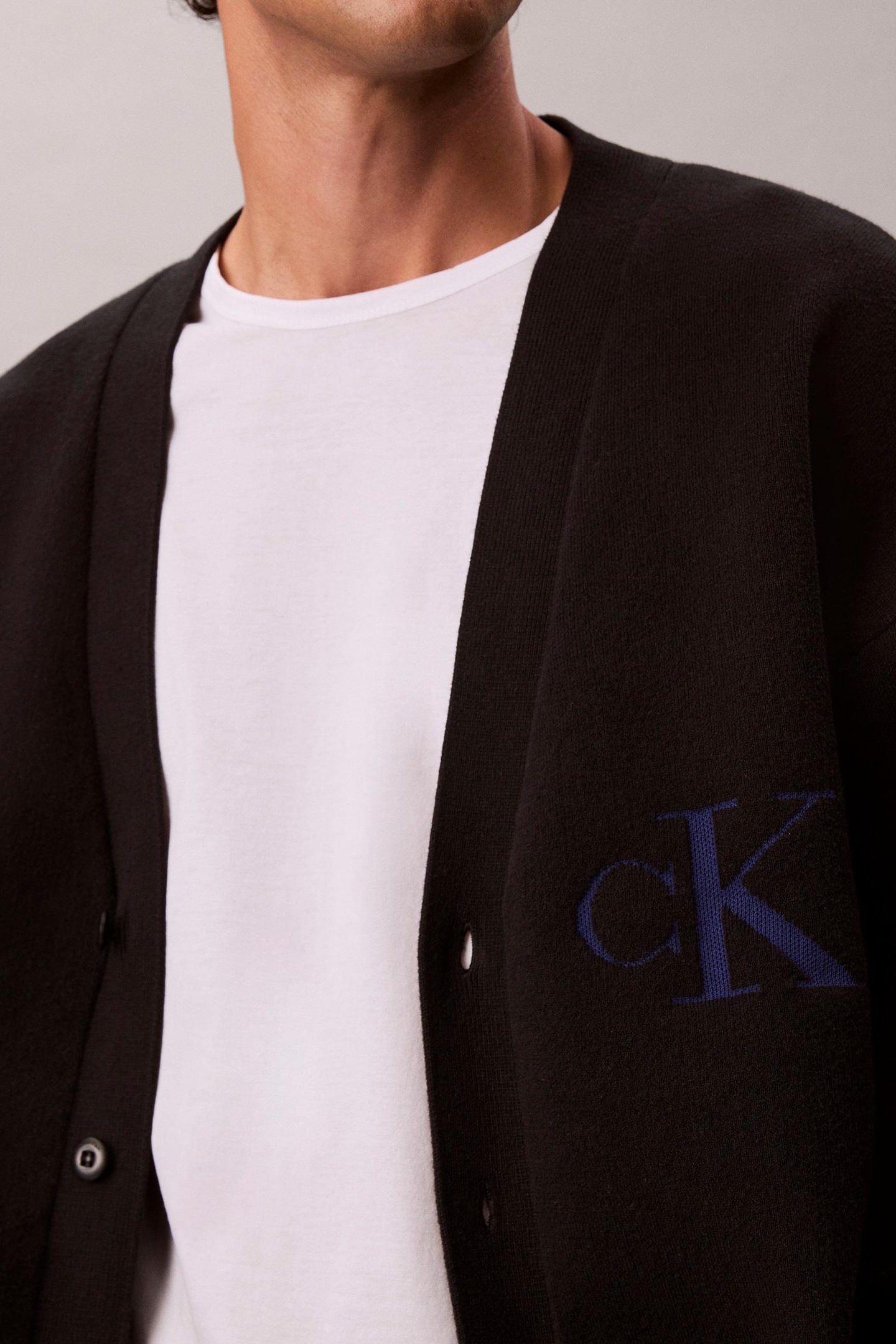 LS COTTON CASHMERE 3D CARDIGAN BLACK 6