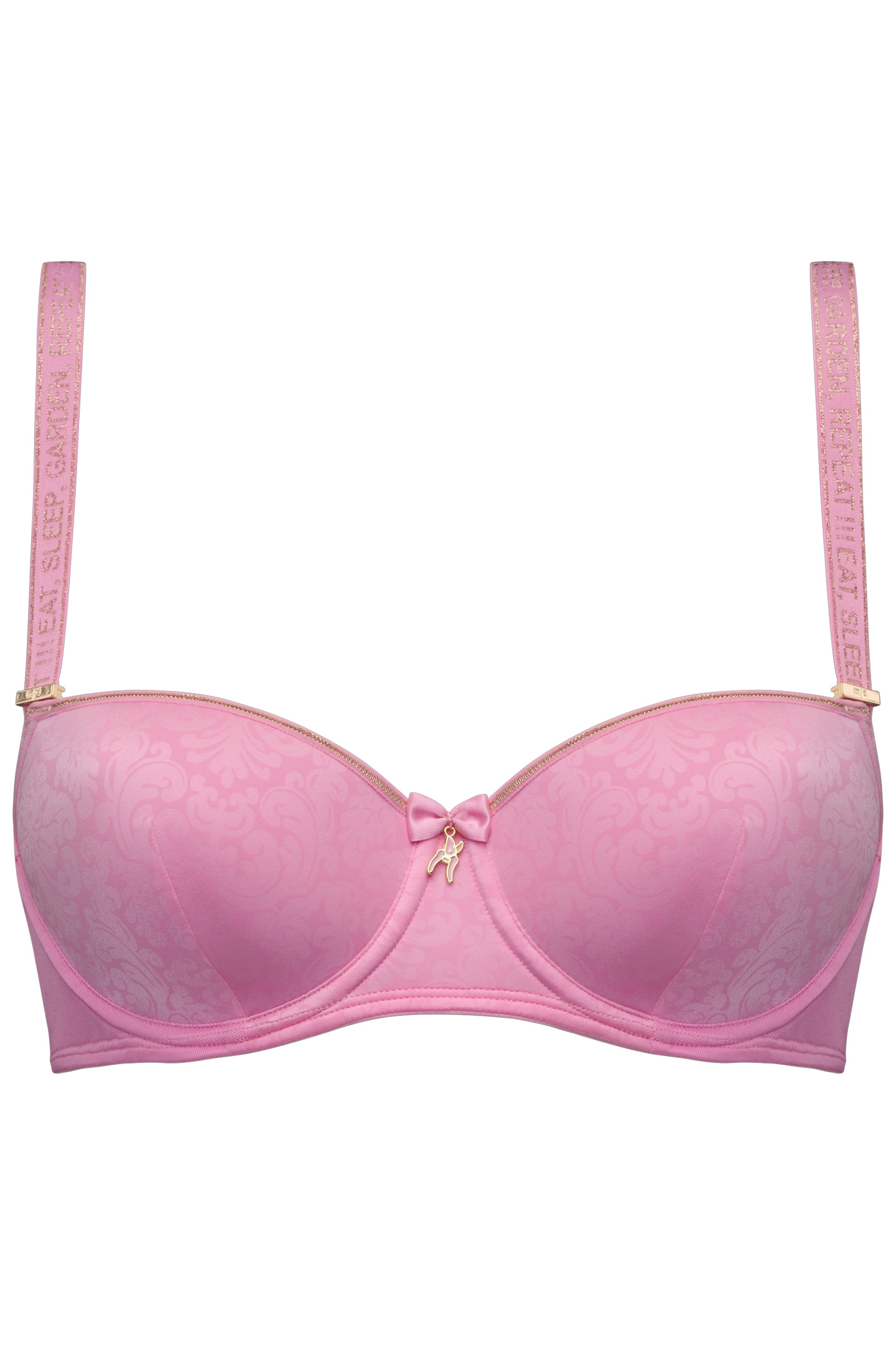 ROCOCO ROYAL PINK AND GOLD BALCONY BRA 3
