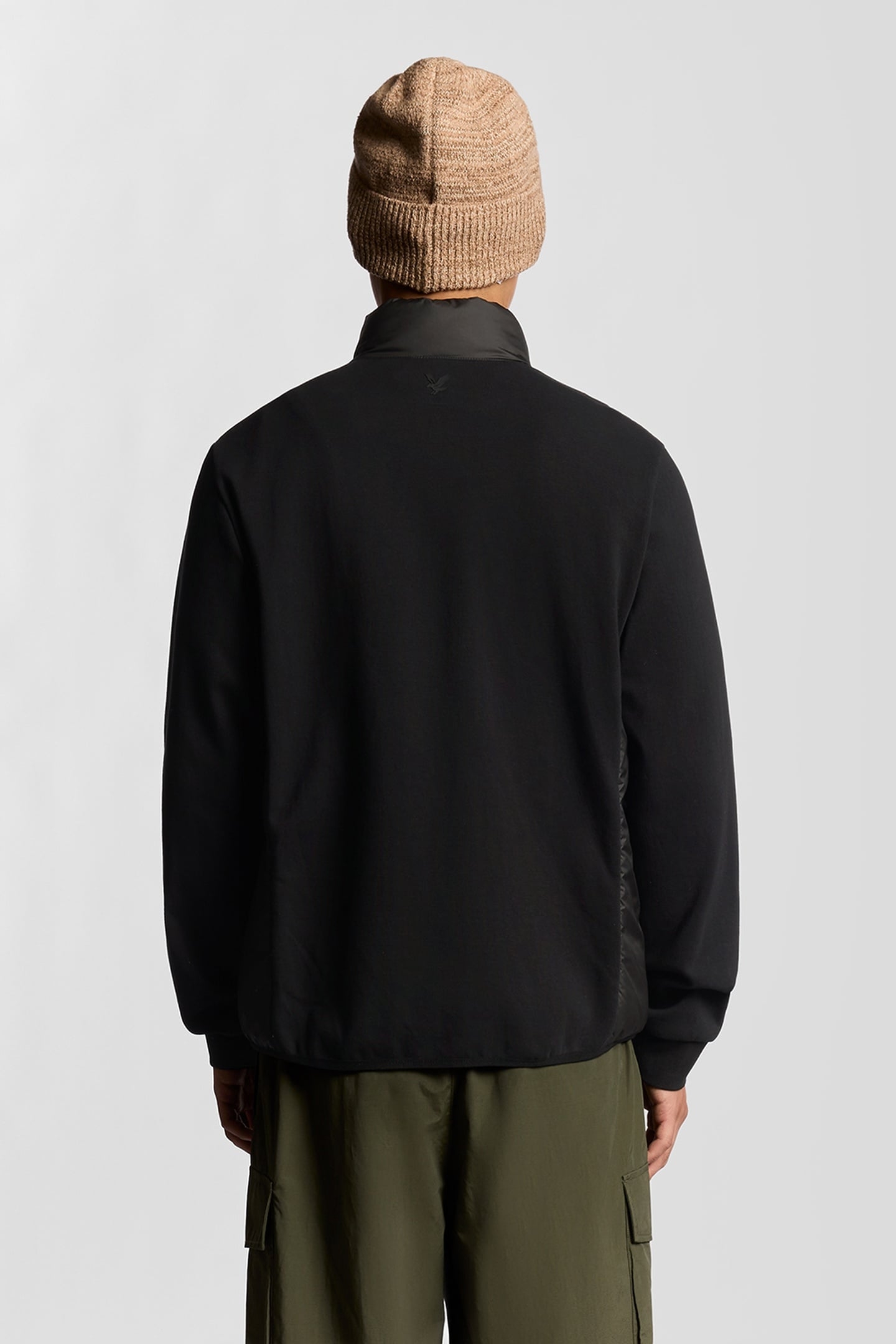 FUNNEL NECK HYBRID ZIP THROUGH JUMPER JET BLACK 3
