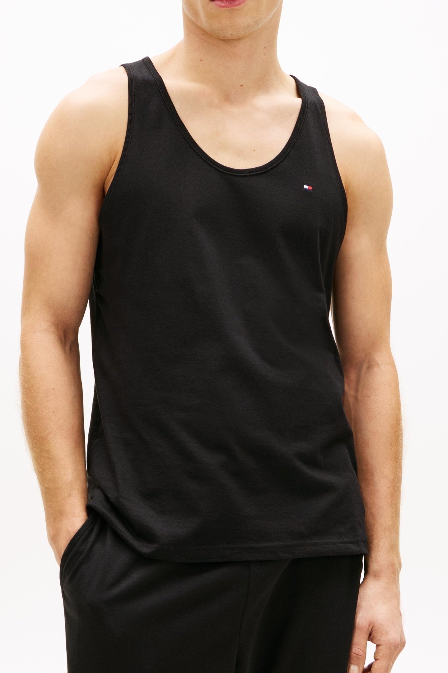 3-PACK ROUND NECK TANK TOPS BLACK 3