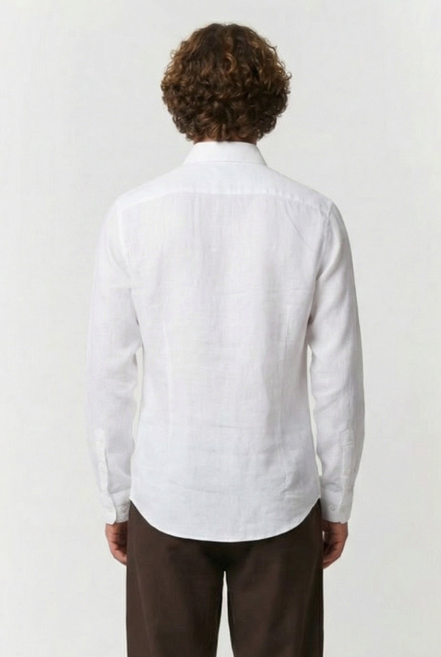 LINEN SOLID SLIM SHIRT WHITE 2