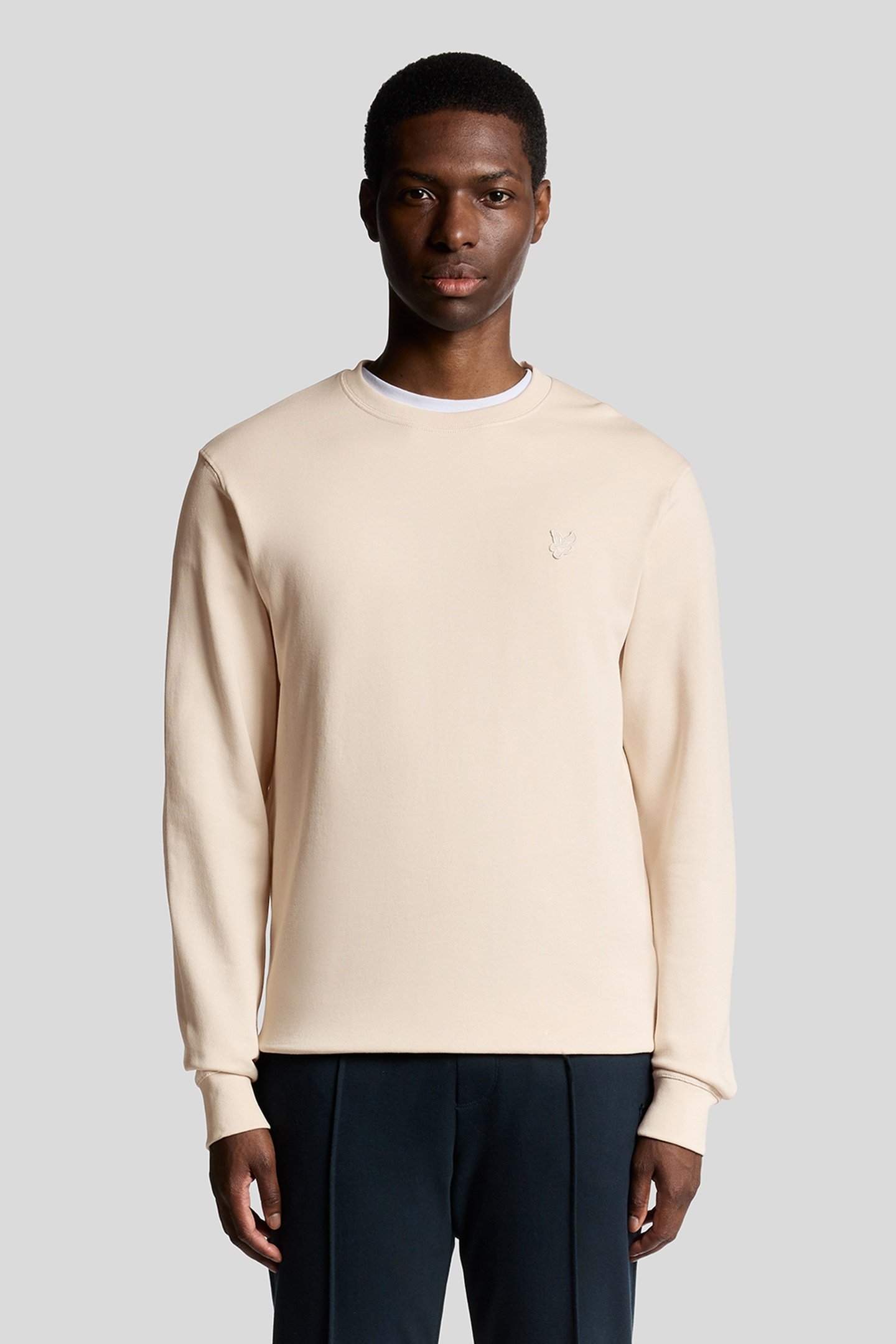 SUPERFINE CREW NECK SWEATSHIRT PINK TINT 1
