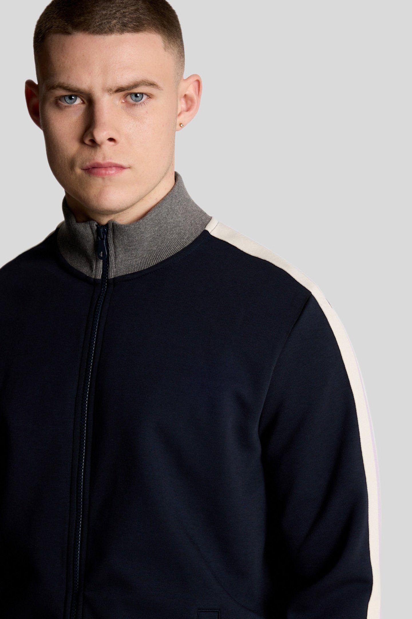 TAPED FULL ZIP TRACK TOP DARK NAVY 5