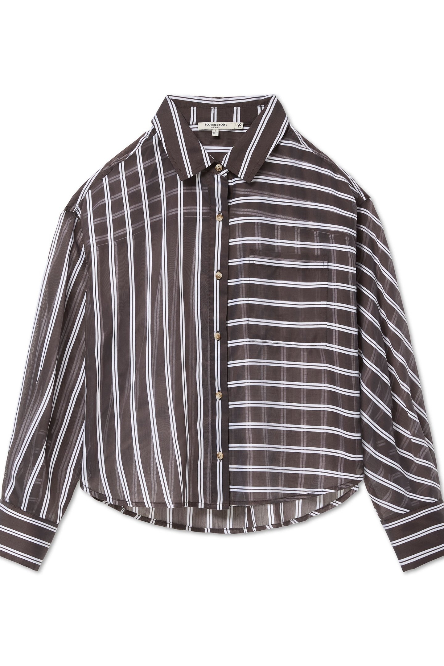 CROPPED SHIRT BROWN STRIPE 6