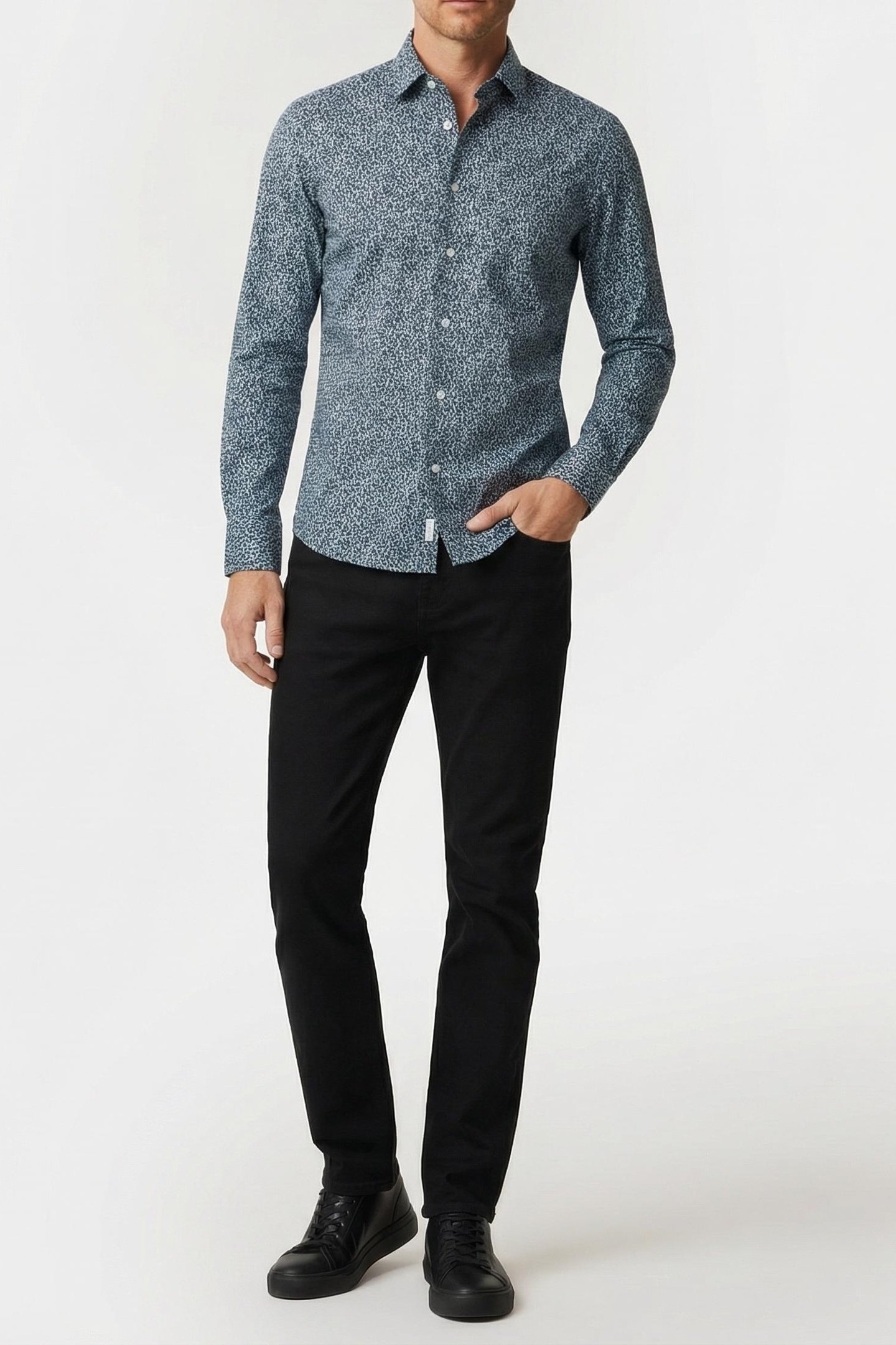 MARCIANO BY GUESS LS ITALIAN COLLA ROU DARK BLUE DAISY PRIN 1