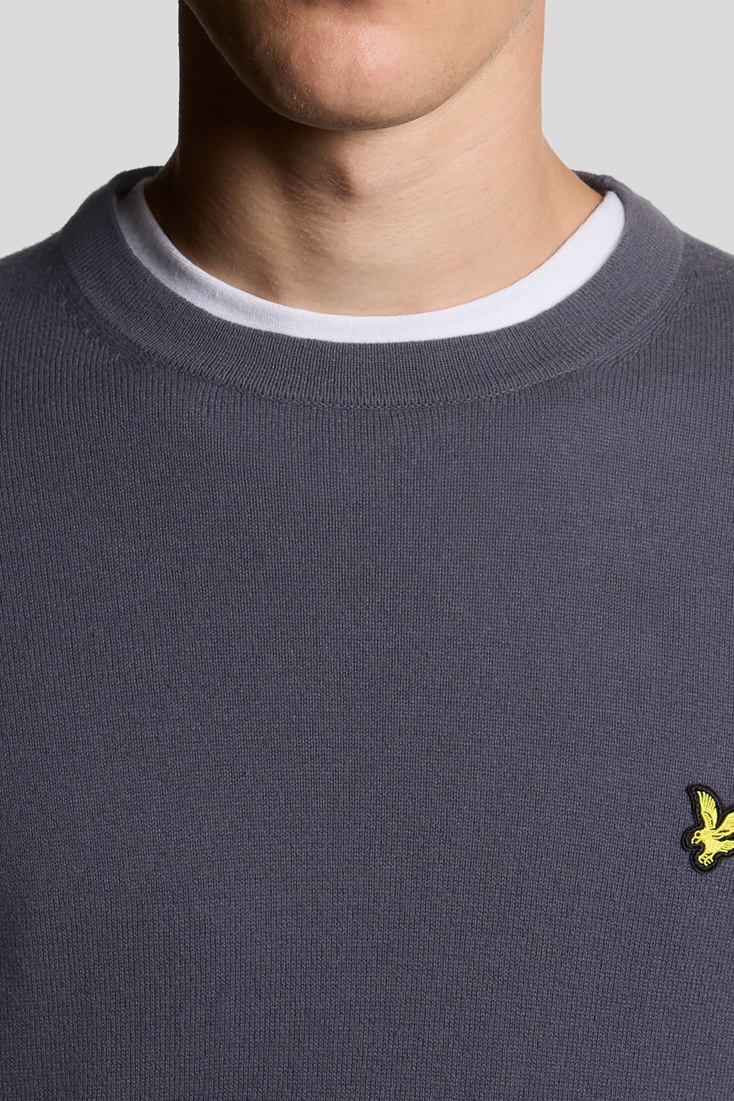 COTTON MERINO CREW NECK JUMPER GRAYSTONE 5