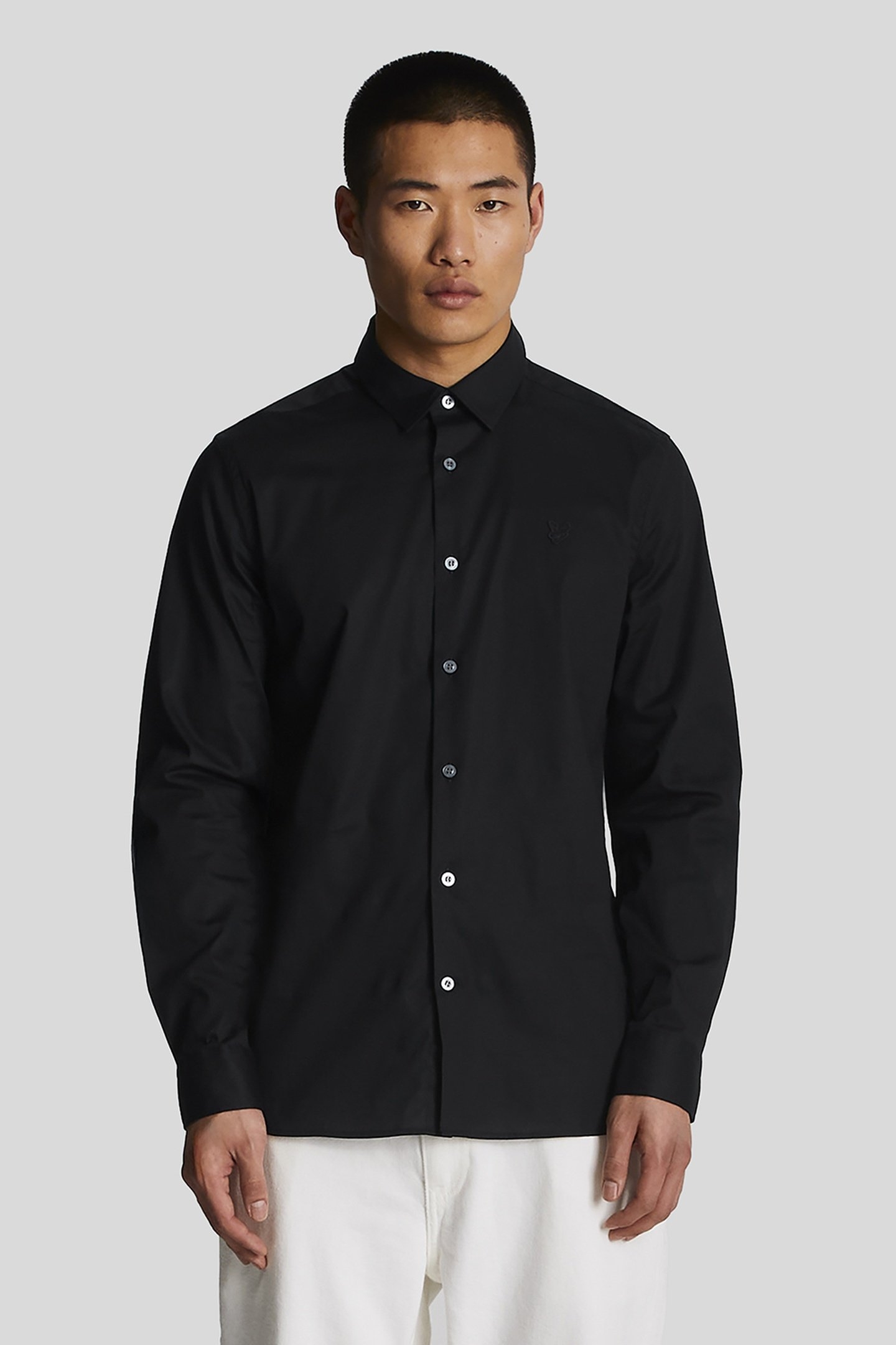 LS SLIM FIT POPLIN SHIRT JET BLACK 1