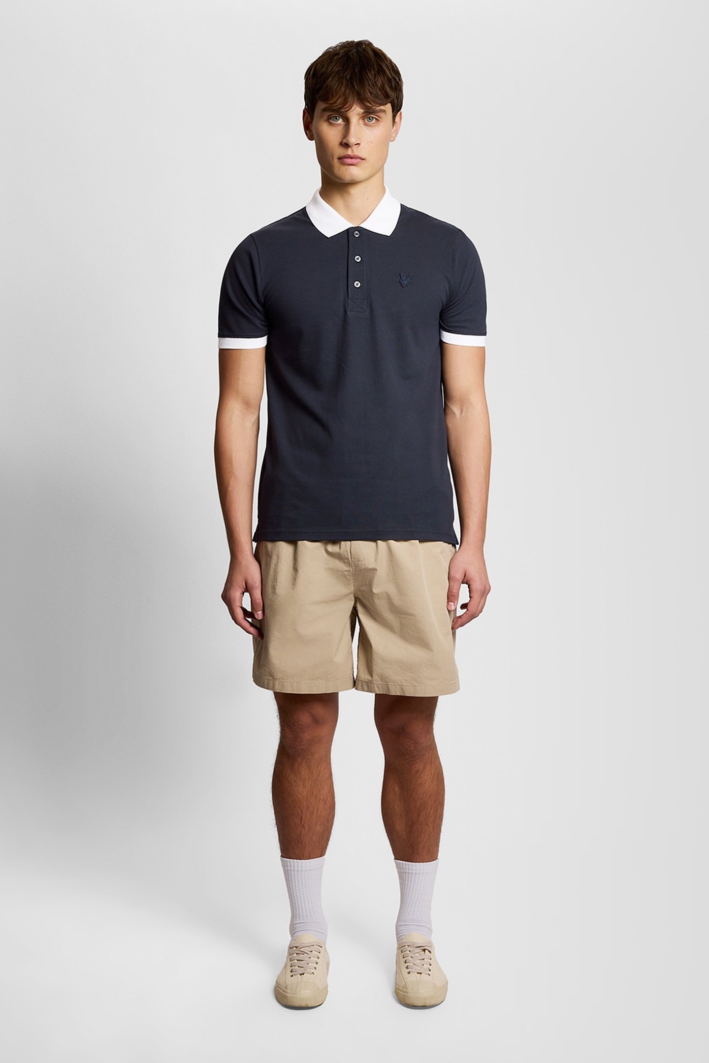 SUPERFINE RINGER POLO SHIRT DARK NAVY/WHITE 1
