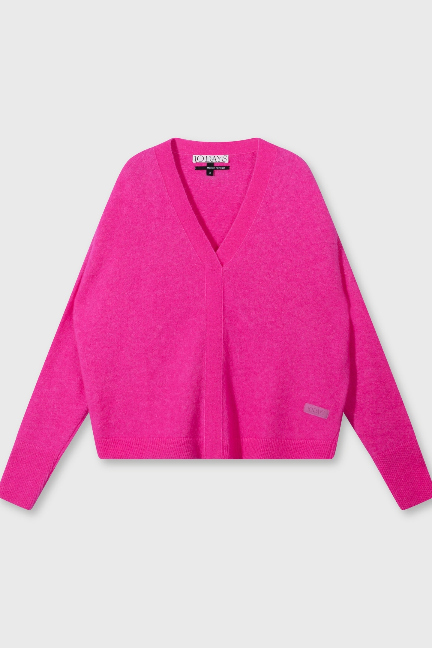 V-NECK KNIT SWEATER NEON PINK 3