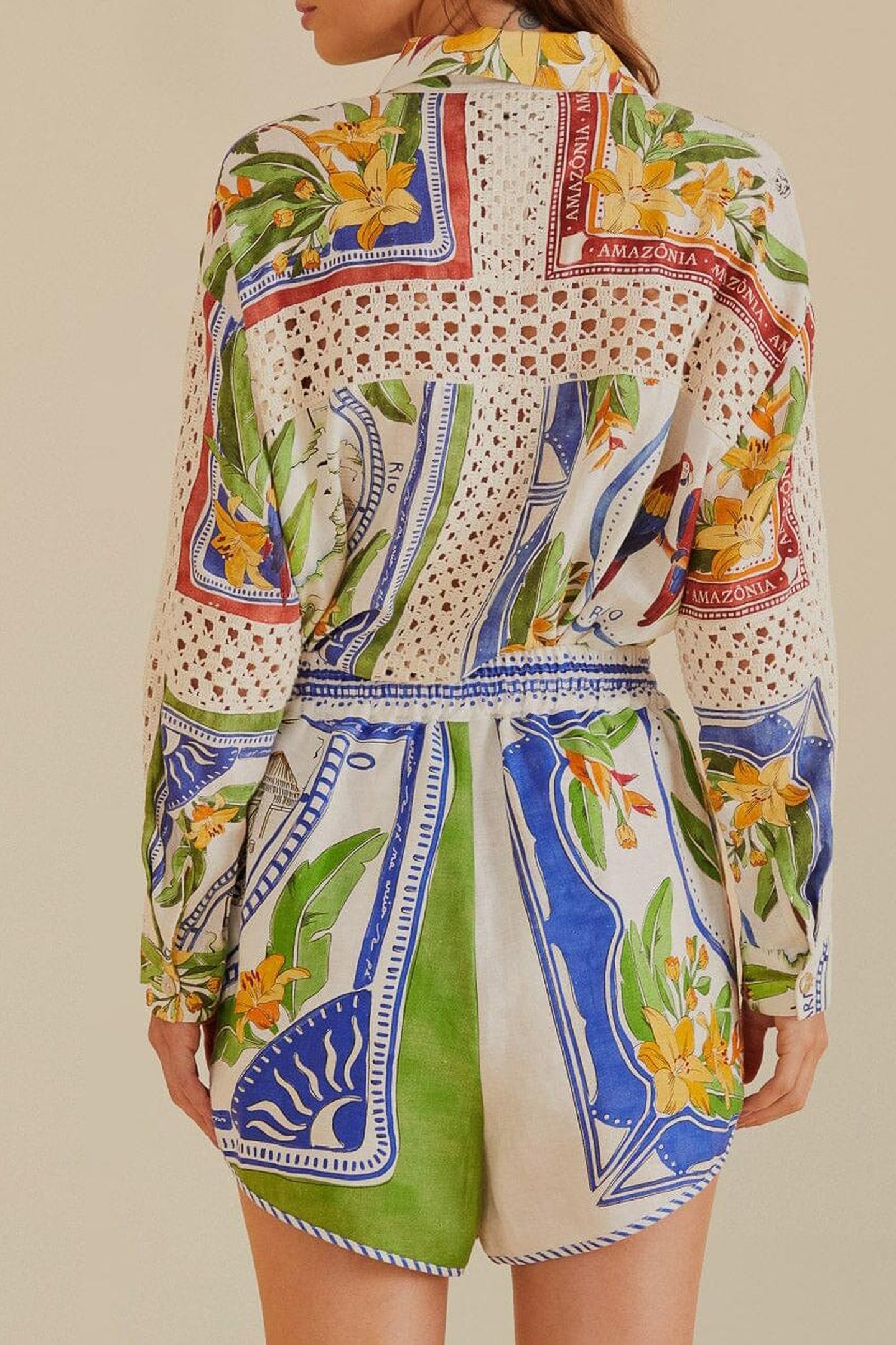 TROPICAL DESTINATION LINEN SHORTS 3