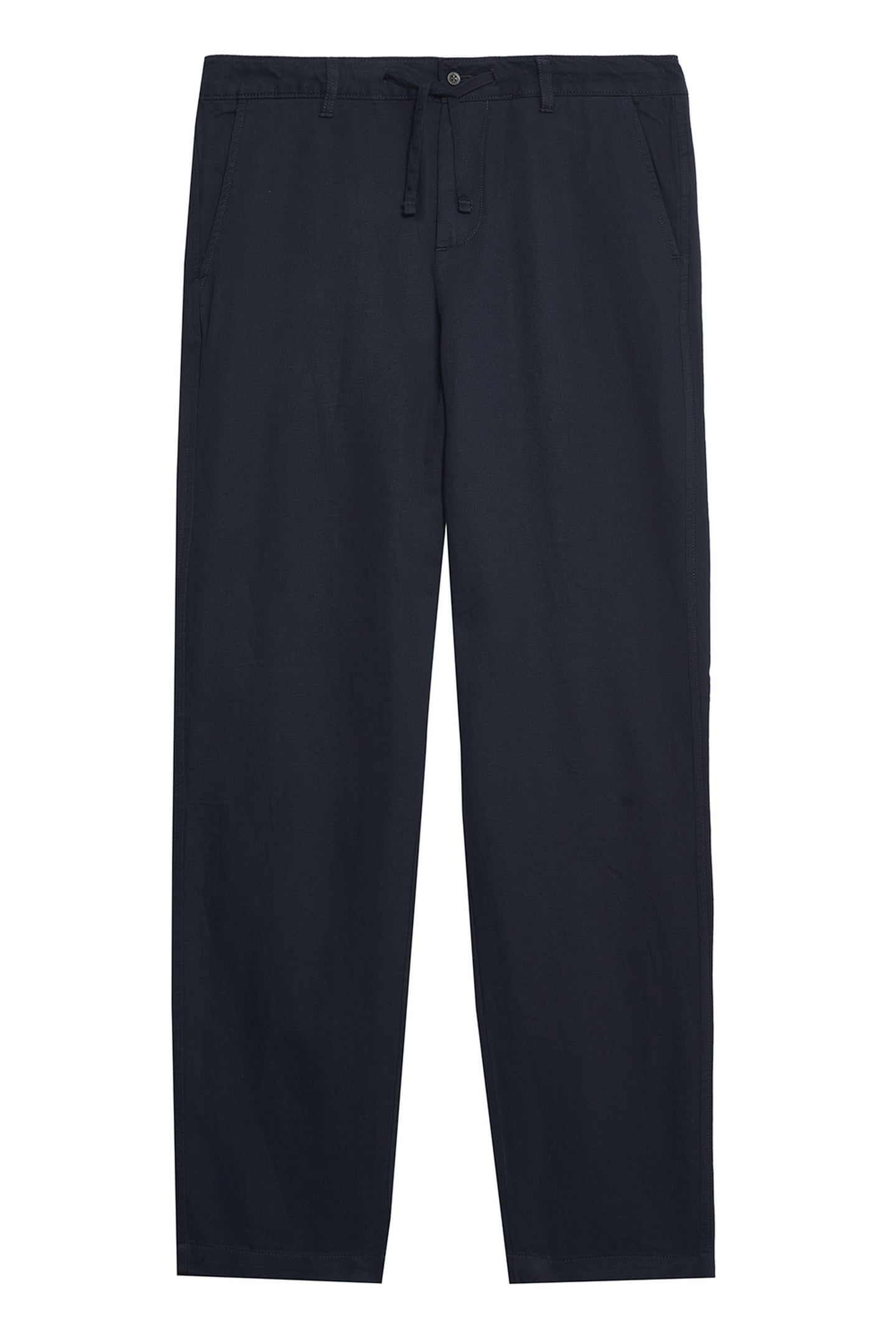 LINEN BLEND DRAWSTRING TROUSER DARK NAVY 4