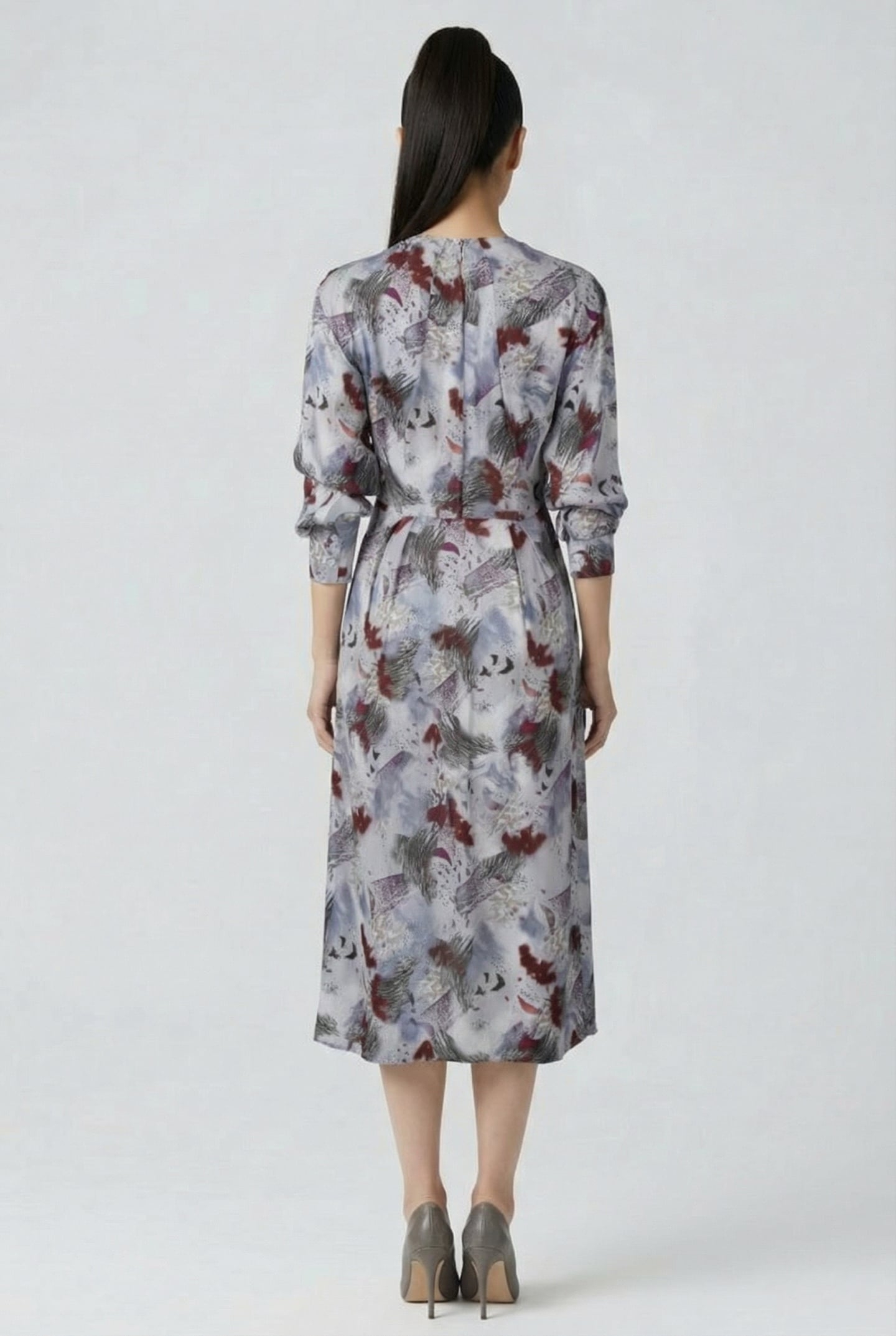 CHENOA DRESS WHITE/BURGUNDY 2