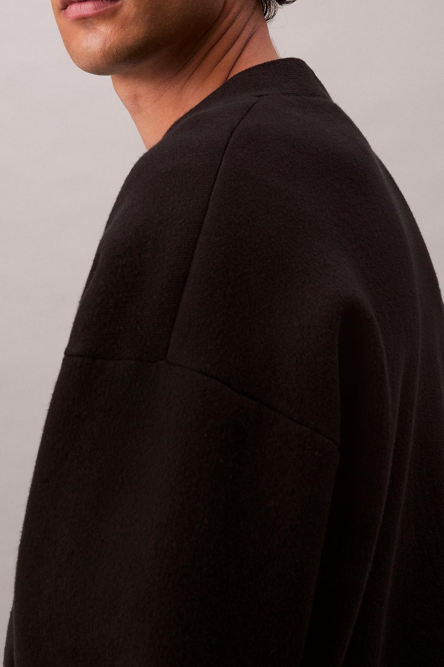 LS COTTON CASHMERE 3D CARDIGAN BLACK 7