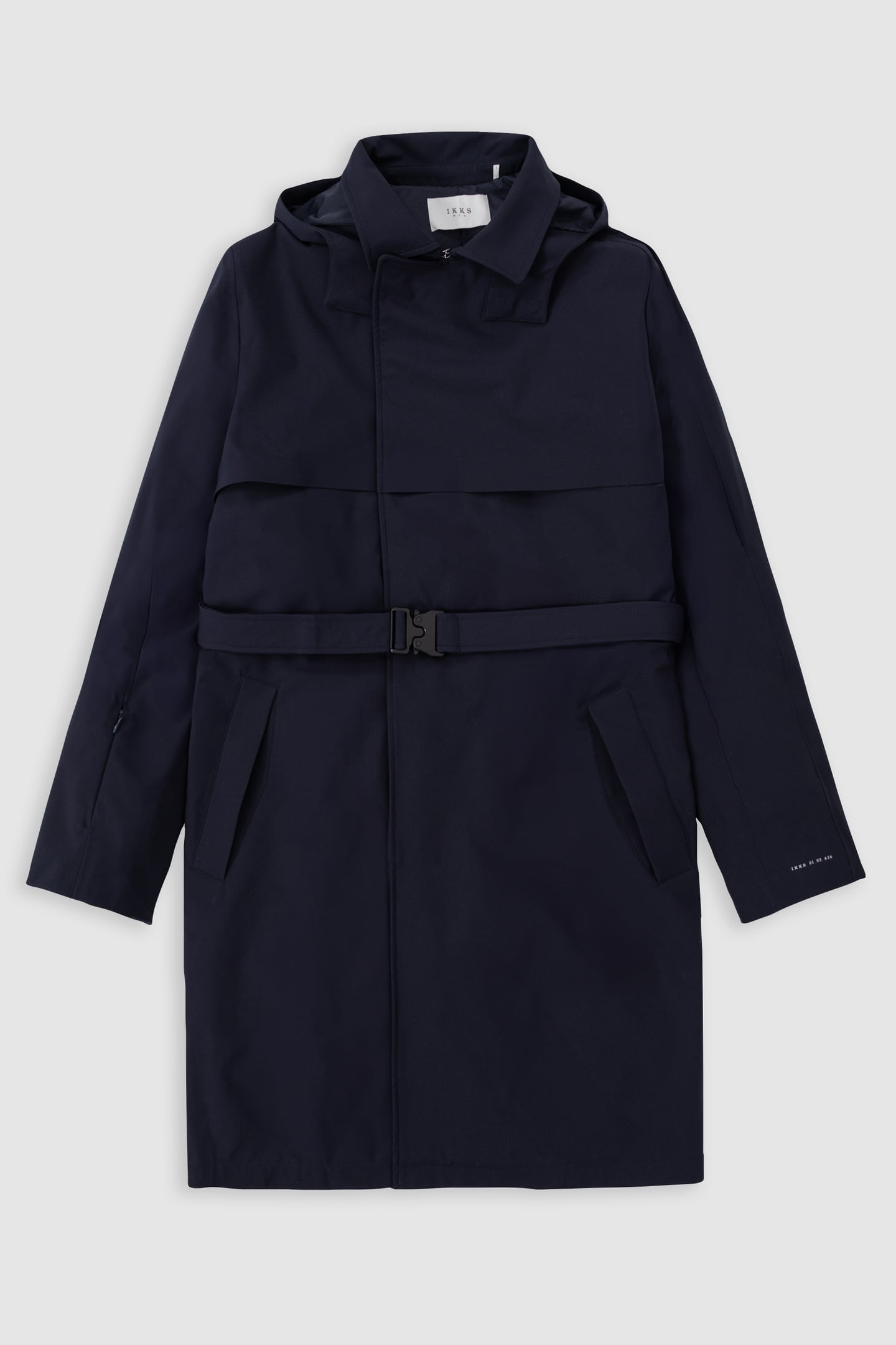 NAVY NYLON WATERPROOF TRENCH COAT 5
