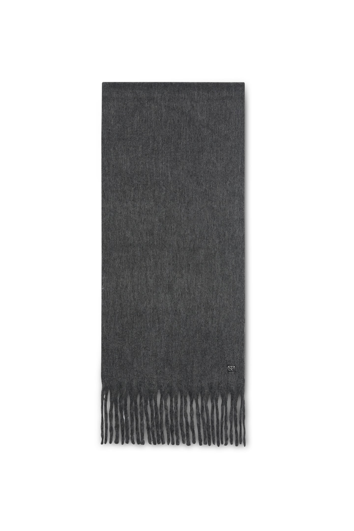 EMBLEM BRUSHED SCARF DARK GREY 2