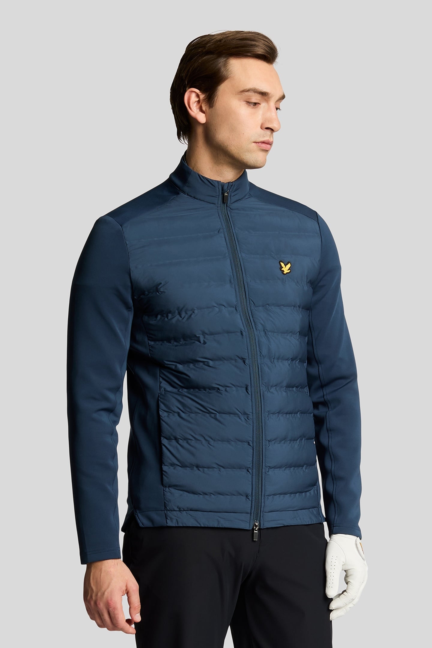 HYBRID QUILTED FULL ZIP GOLF JACKET RYDER BLUE 1
