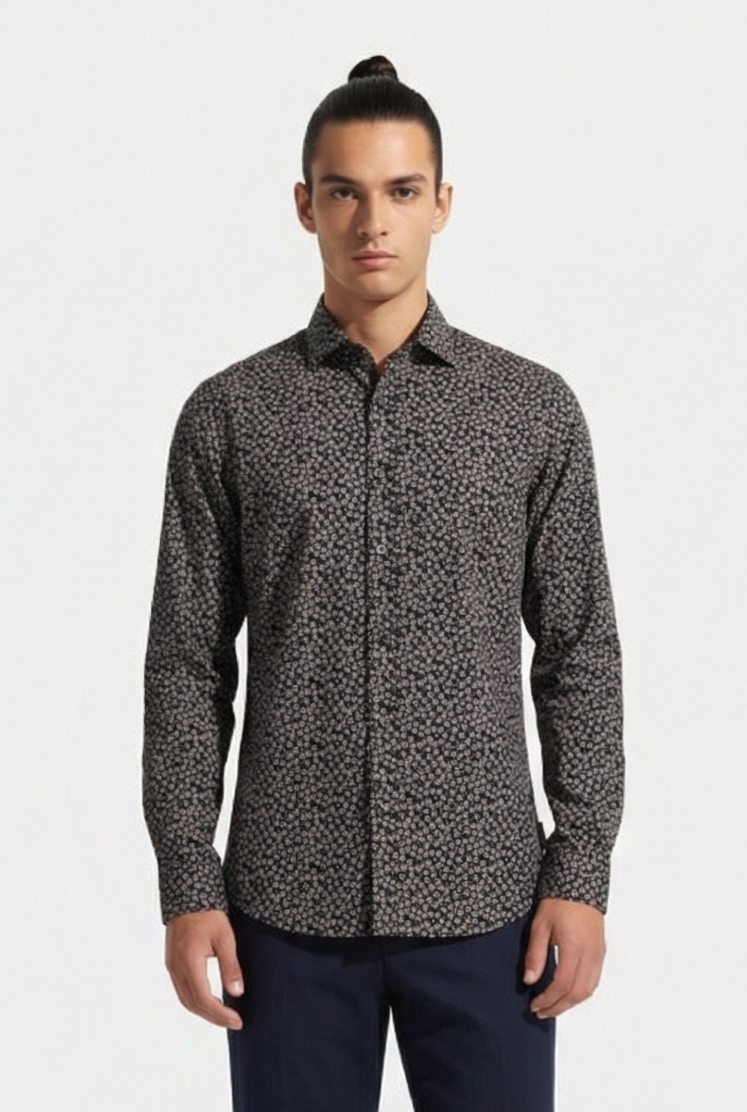 5 FLOWER LONG SLEEVE SHIRT MARINE 1