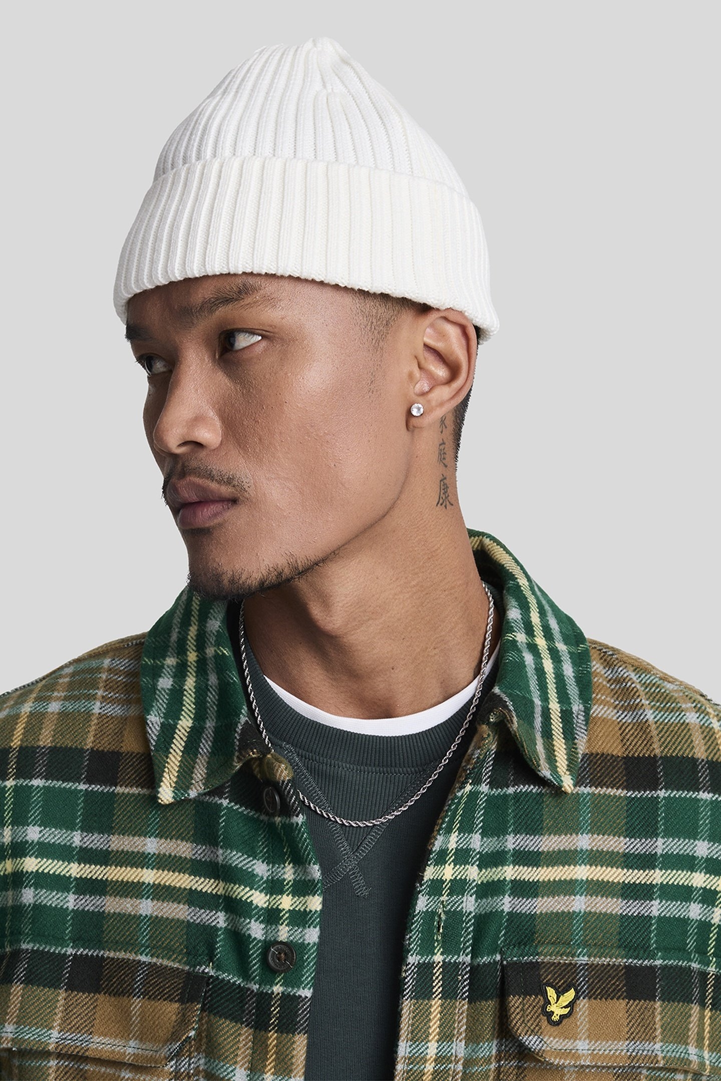 CHECK FLANNEL OVERSHIRT ARGYLE TEAL/HERITAGE TAUPE 5