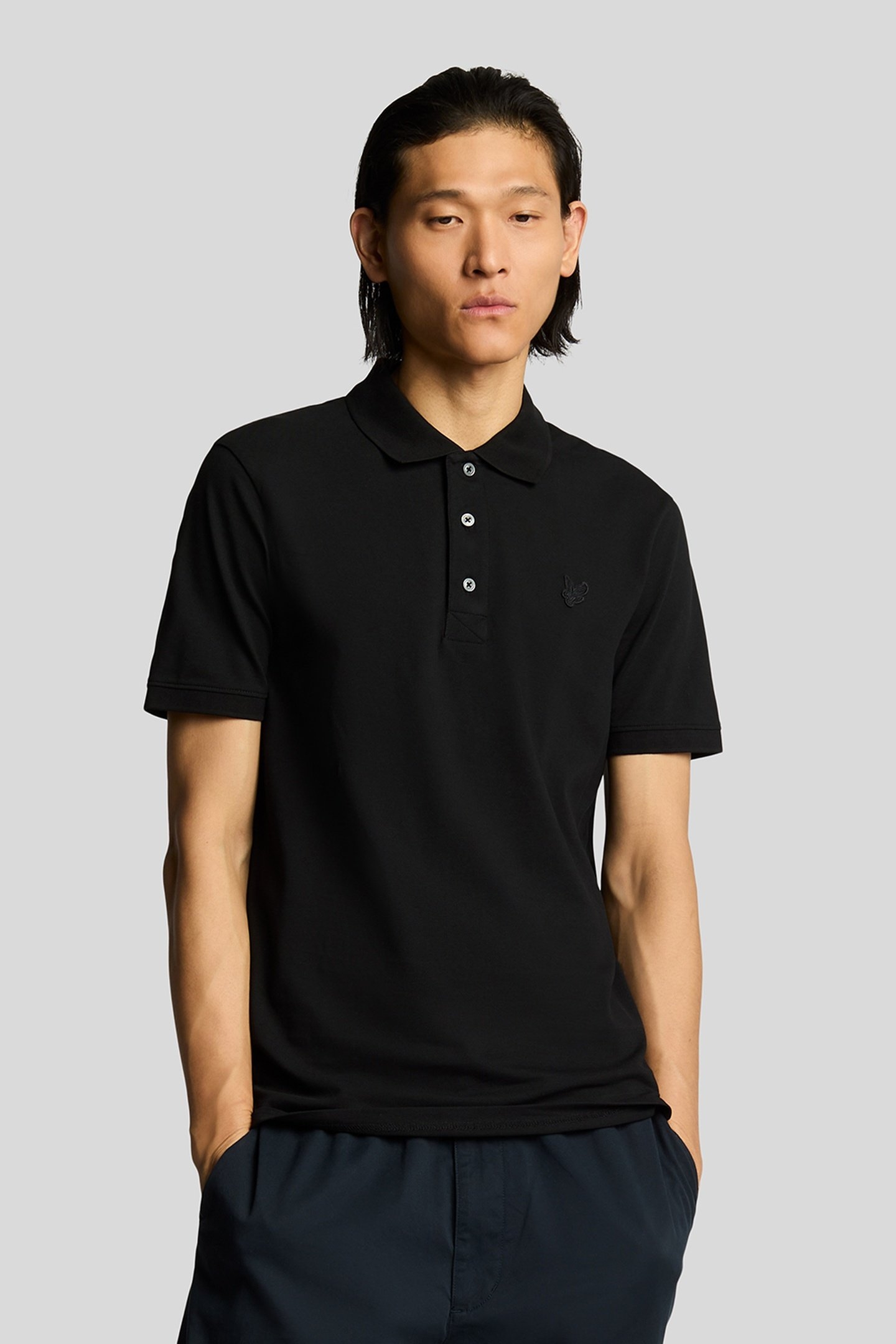 TONAL EAGLE POLO SHIRT JET BLACK 2