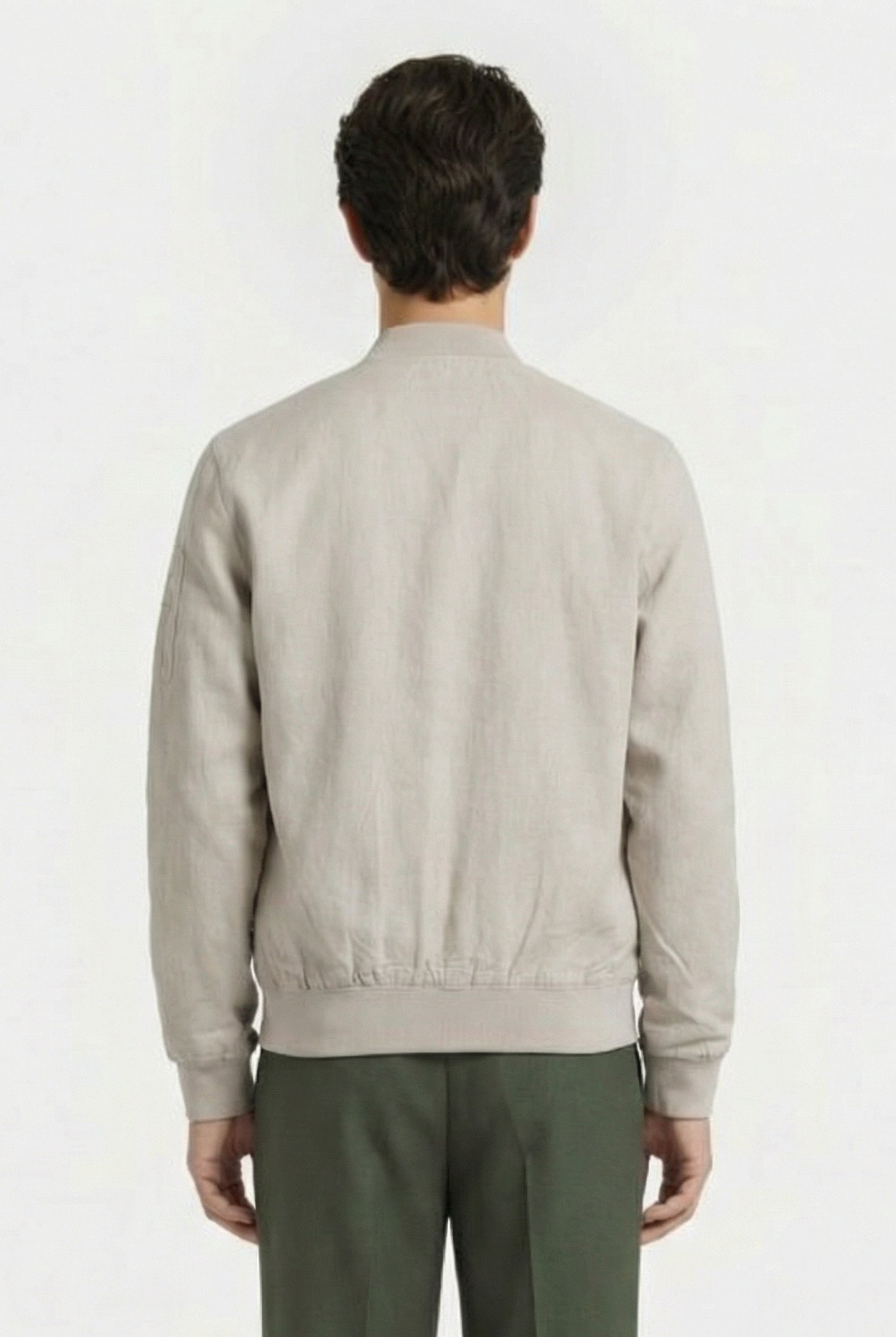 BOMBER LINEN JACKET STONE 2