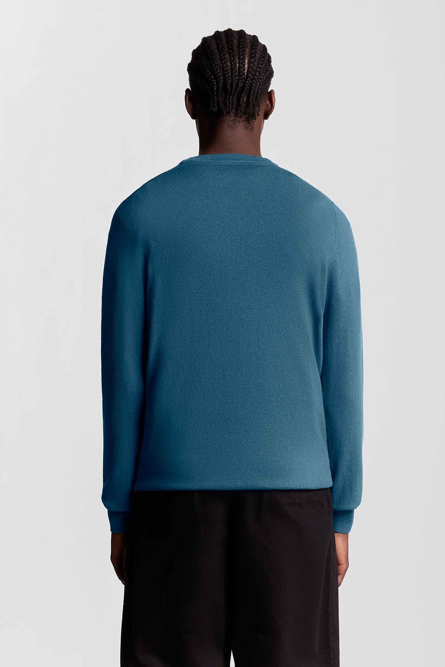 COTTON MERINO CREW NECK JUMPER DEEP WATER 2