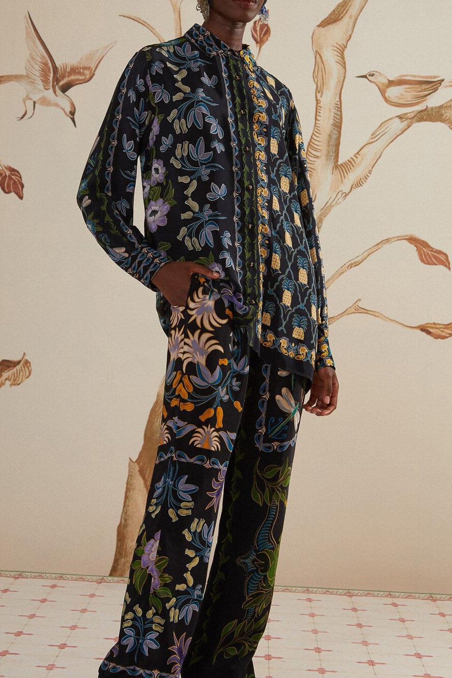 WINTER GARDEN BLACK PAJAMA PANTS 3