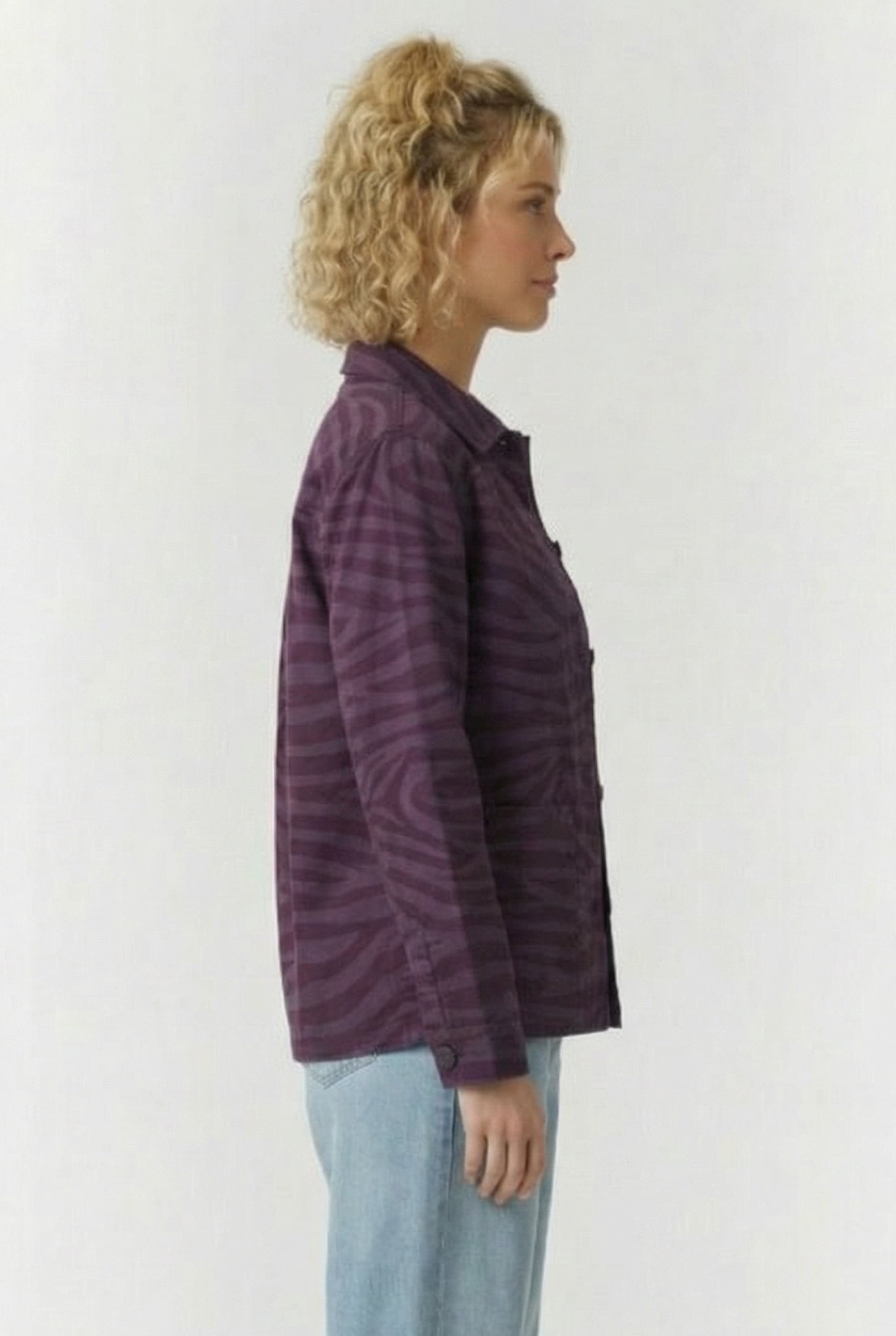 DRILL II CHORE PRINT JACKET BLACKBERRY WINE 3