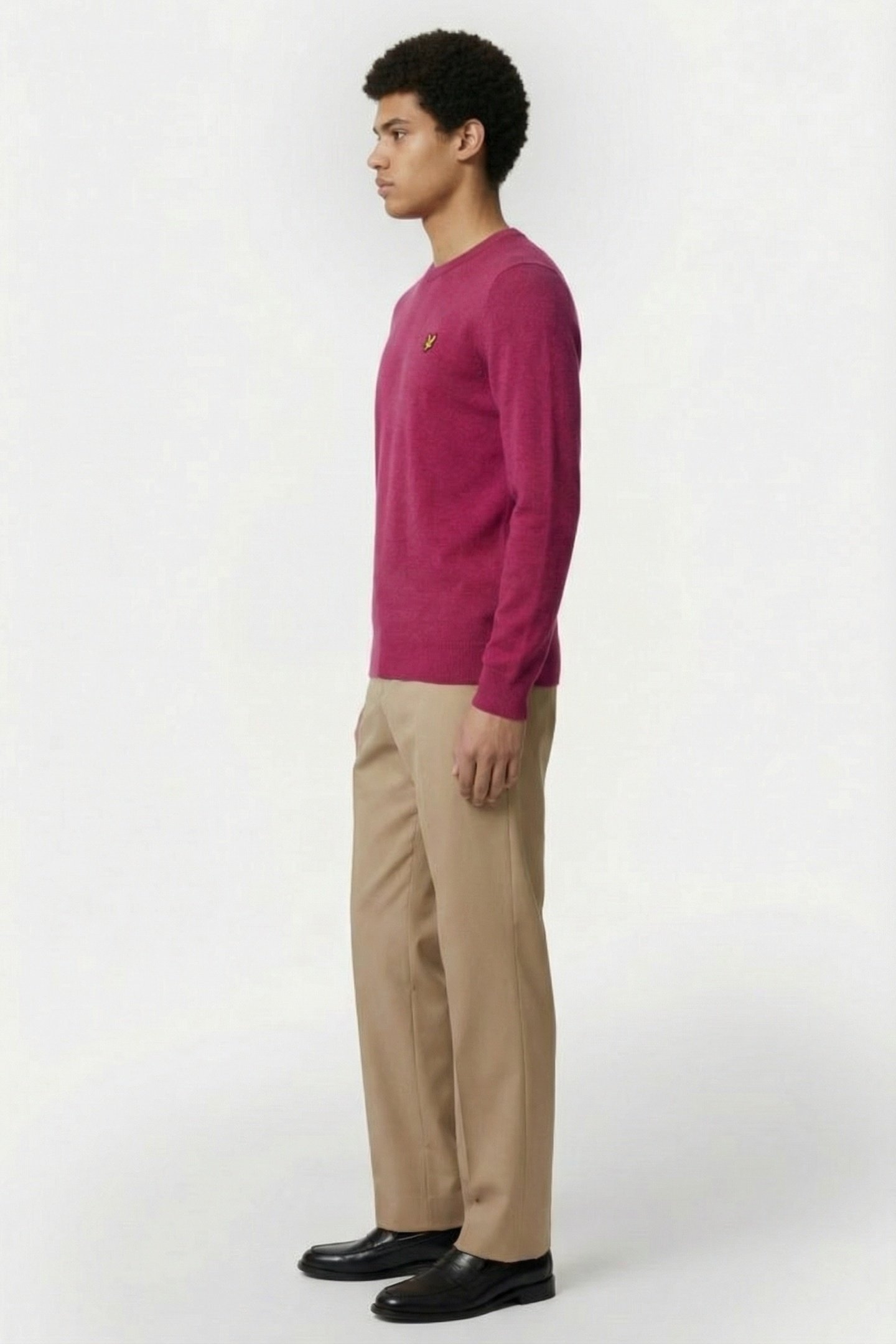 COTTON MERINO CREW NECK JUMPER RICH BURGUNDY 4