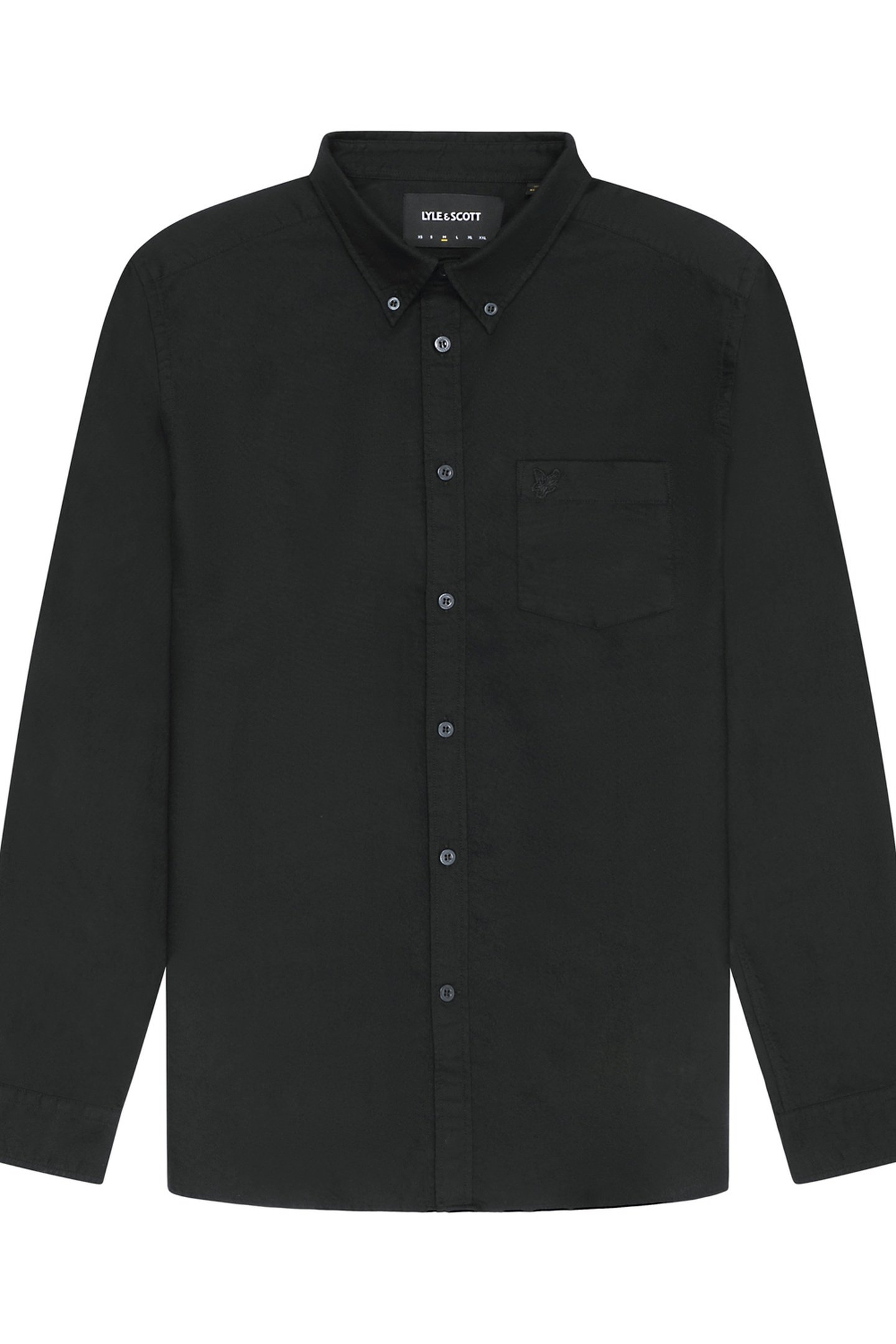 TONAL EAGLE PLAIN OXFORD SHIRT JET BLACK 5