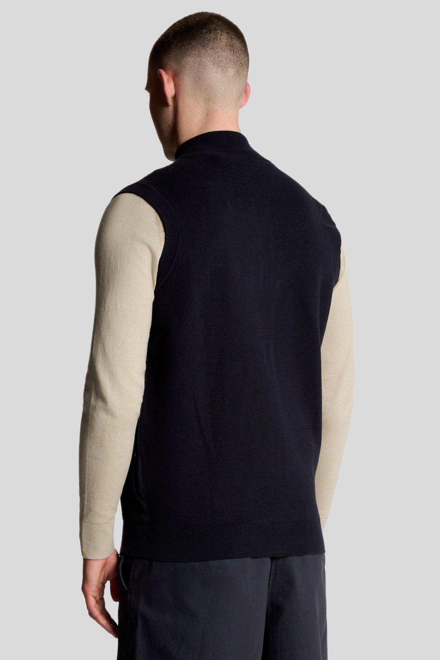 MILANO HYBRID FULL ZIP KNITTED VEST DARK NAVY 3
