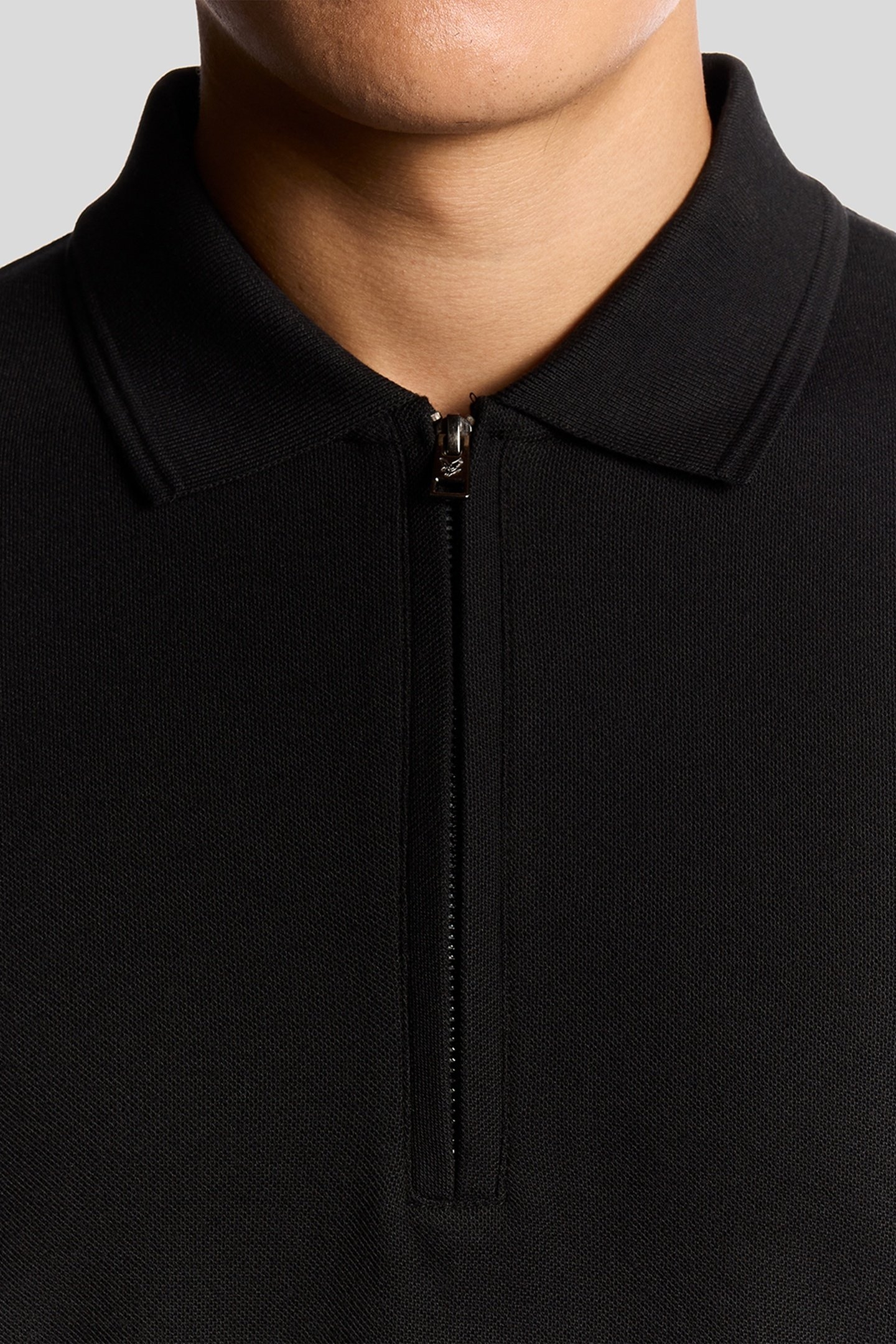 OTTOMAN HALF ZIP POLO SHIRT JET BLACK 5