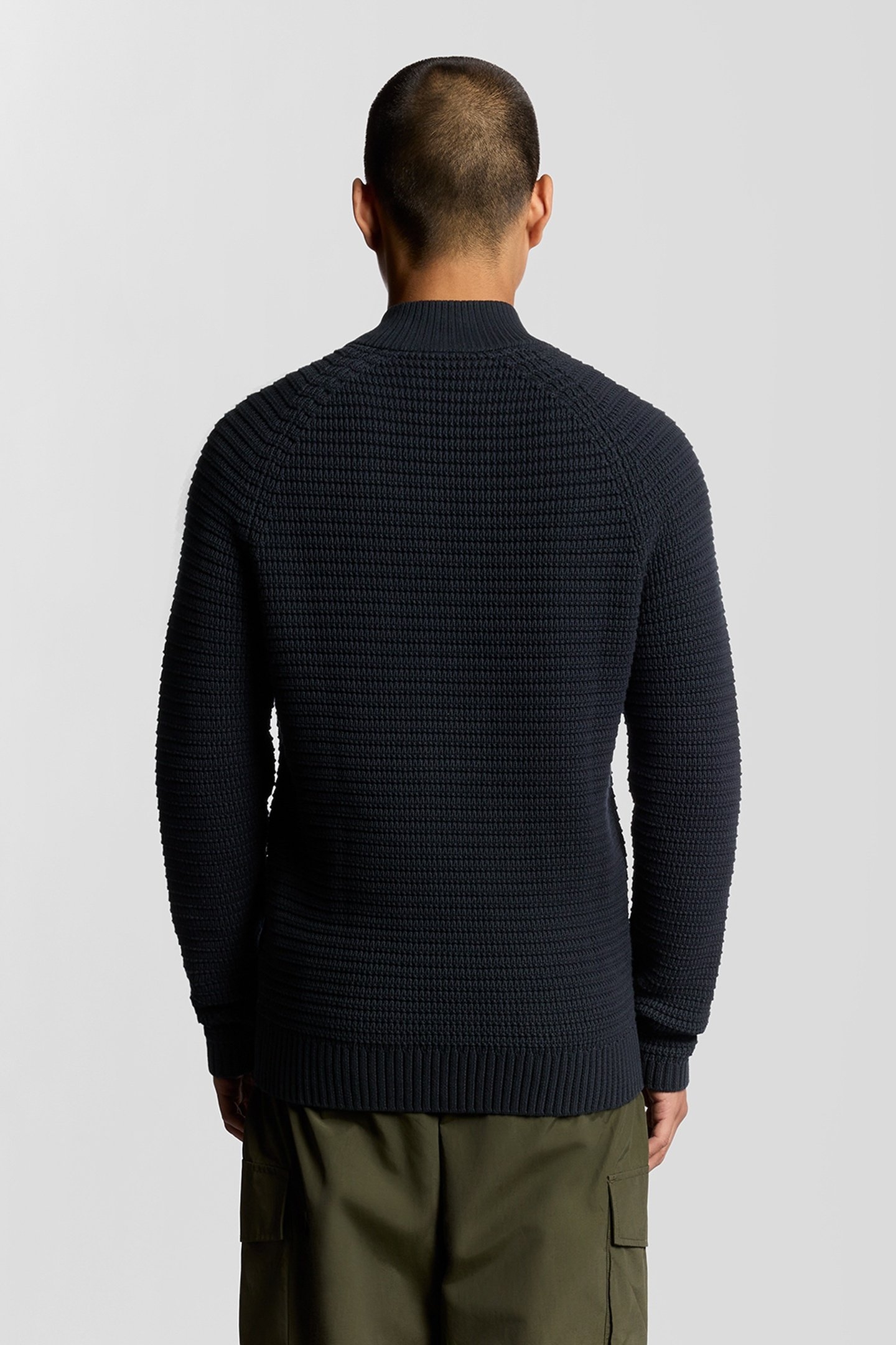 BUTTON THROUGH FUNNEL NECK JUMPER DARK NAVY 3