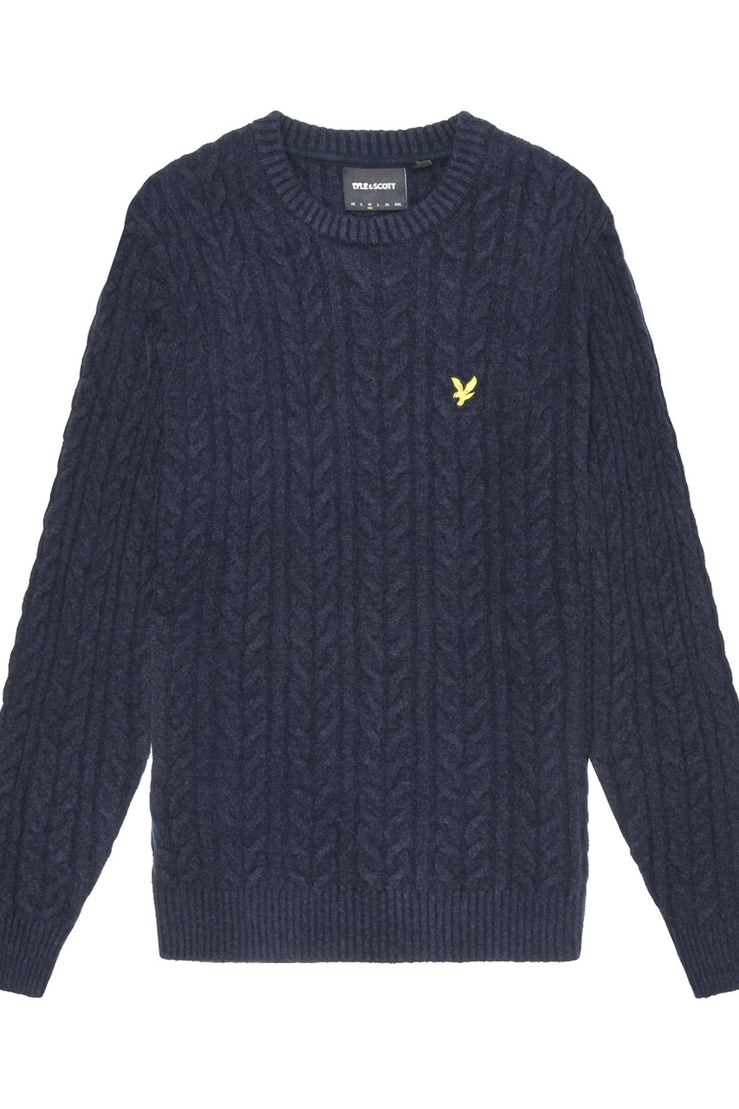 CABLE CREW NECK JUMPER DARK NAVY MARL 5