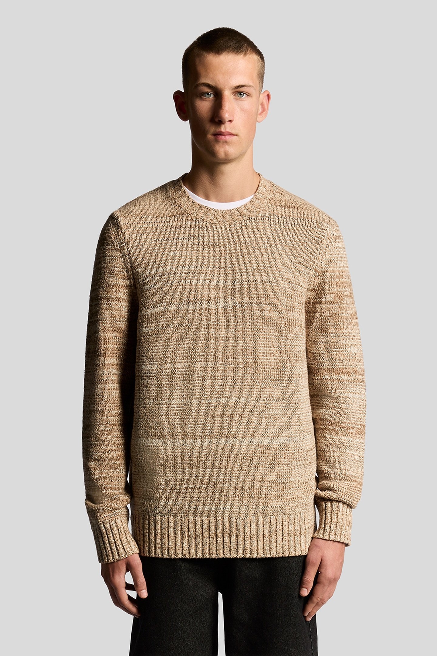 MULTI MARL CREW NECK JUMPER TIGERS EYE MARL 1