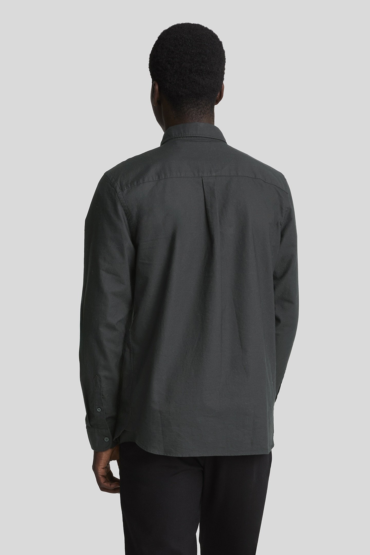 TONAL EAGLE PLAIN OXFORD SHIRT JET BLACK 4