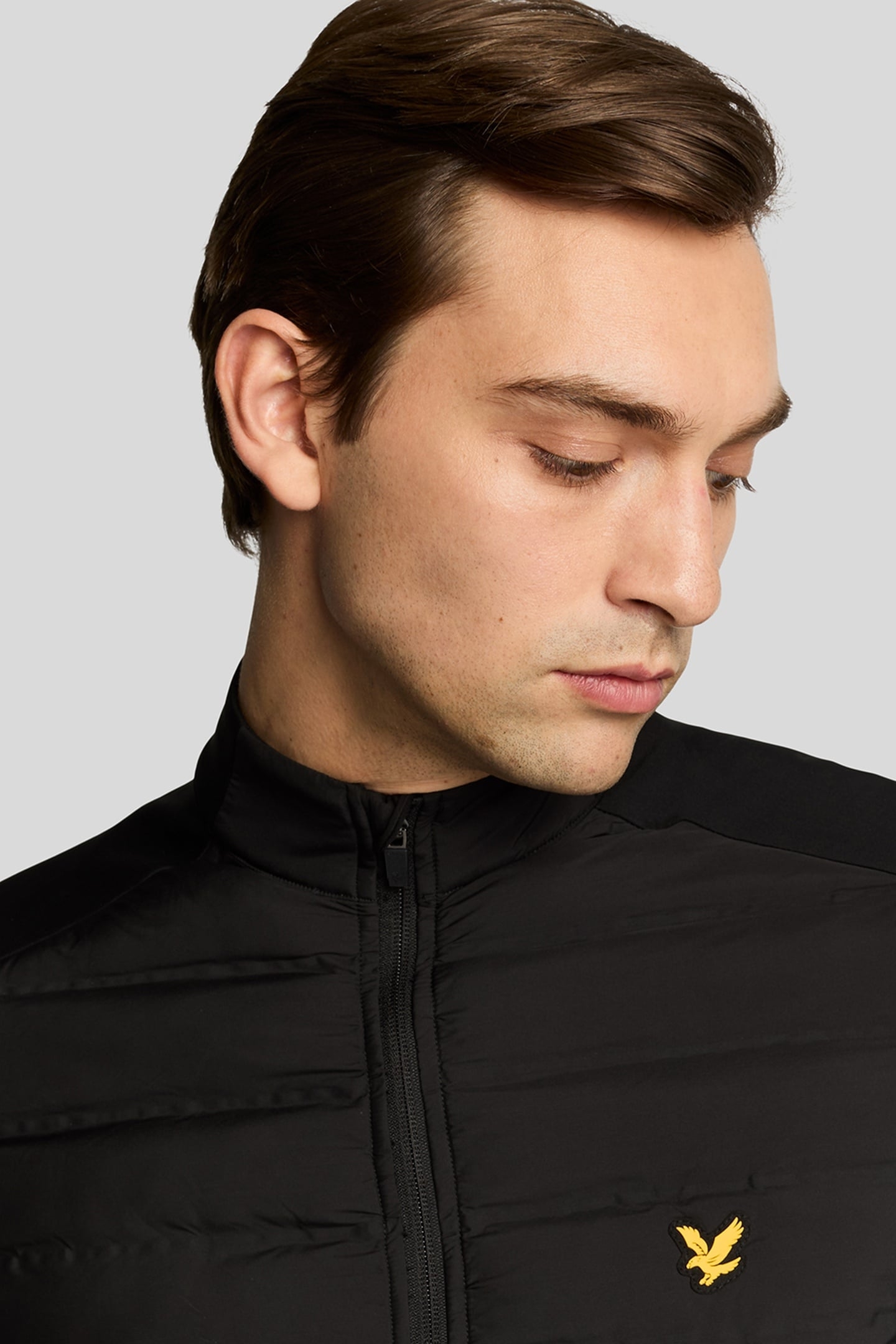 HYBRID QUILTED FULL ZIP GOLF JACKET JET BLACK 5