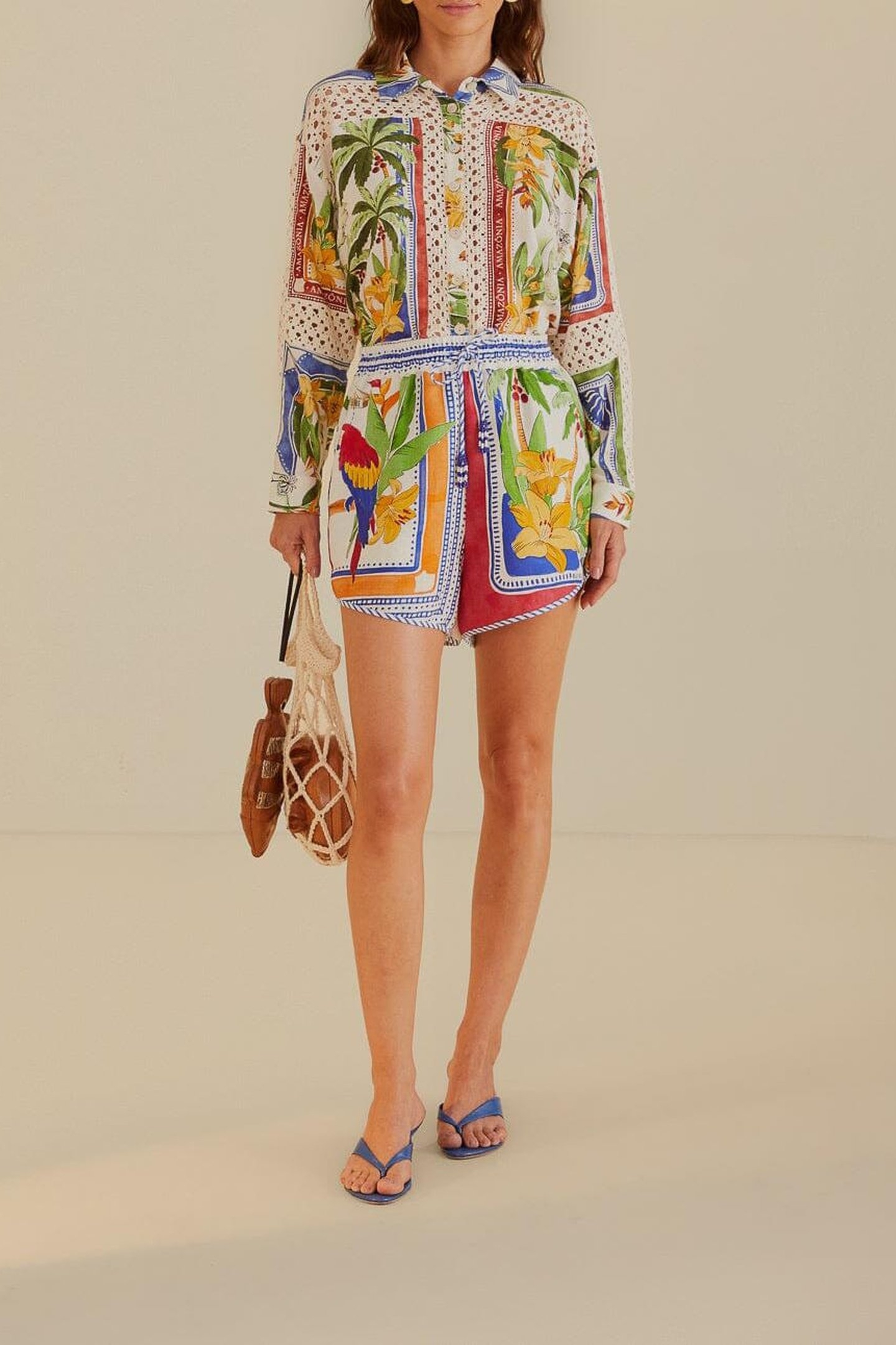 TROPICAL DESTINATION LINEN SHORTS 2