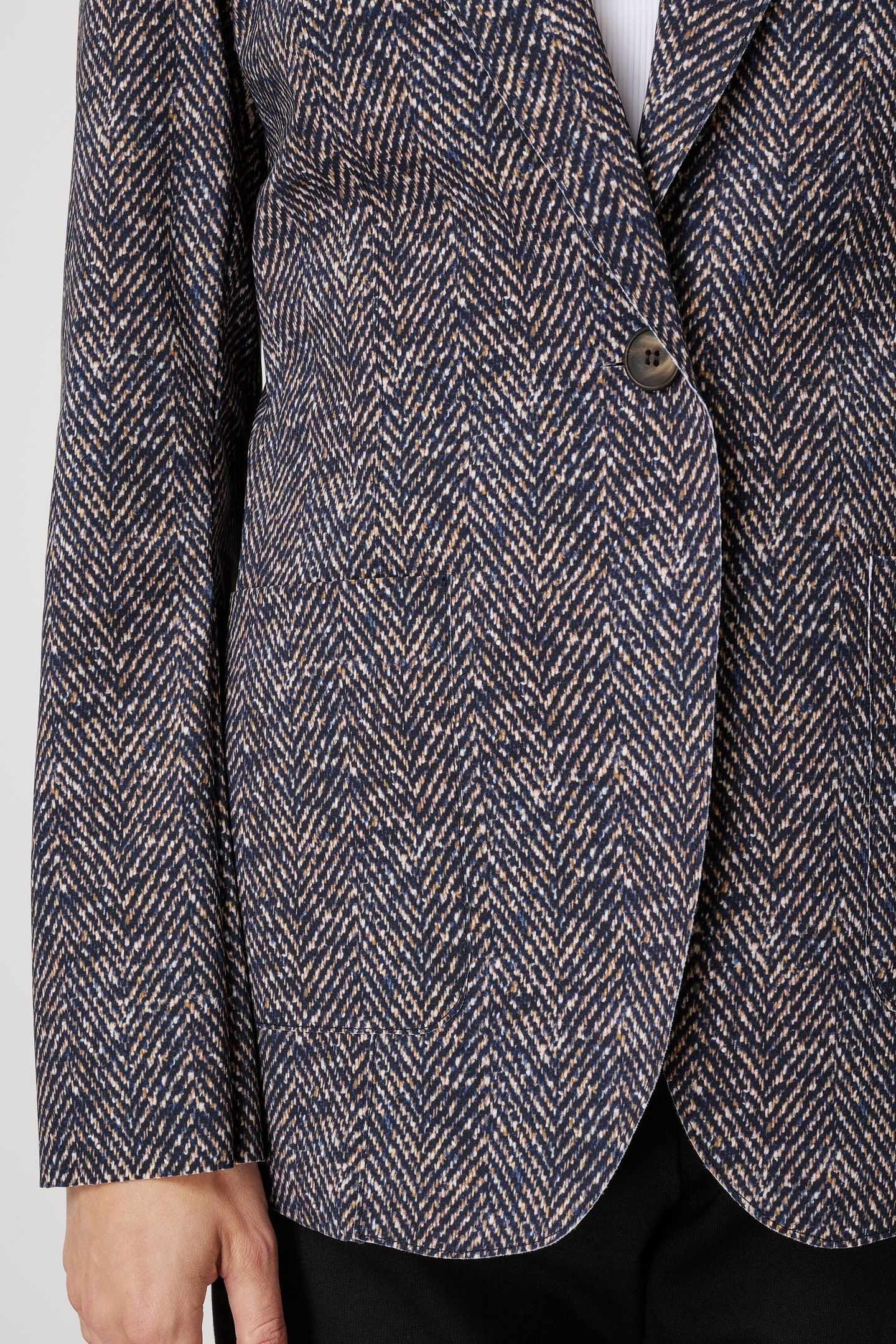 TWEED PRINT BLAZER INK BLUE 5