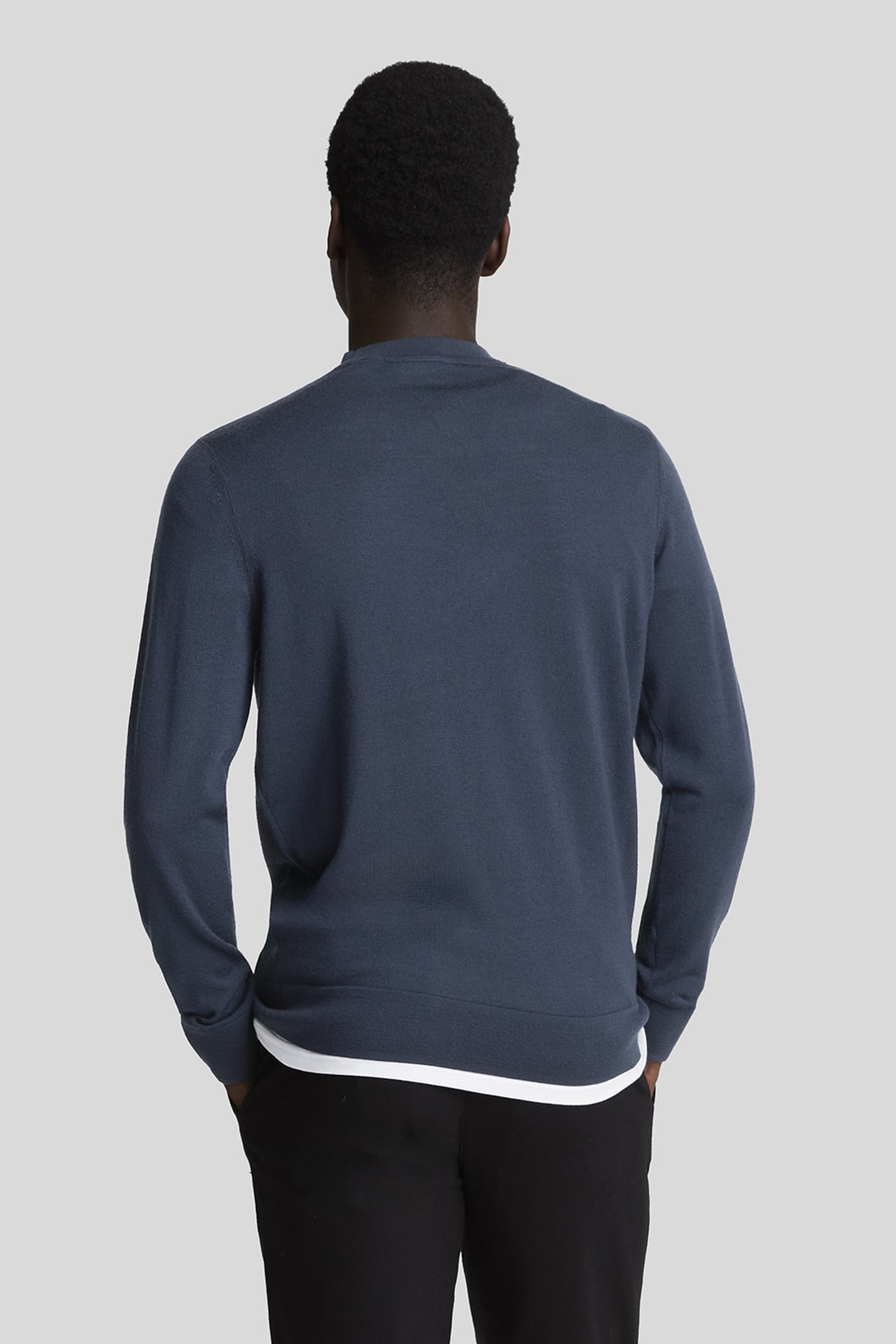 MERINO CREW NECK JUMPER MIDNIGHT NAVY 3