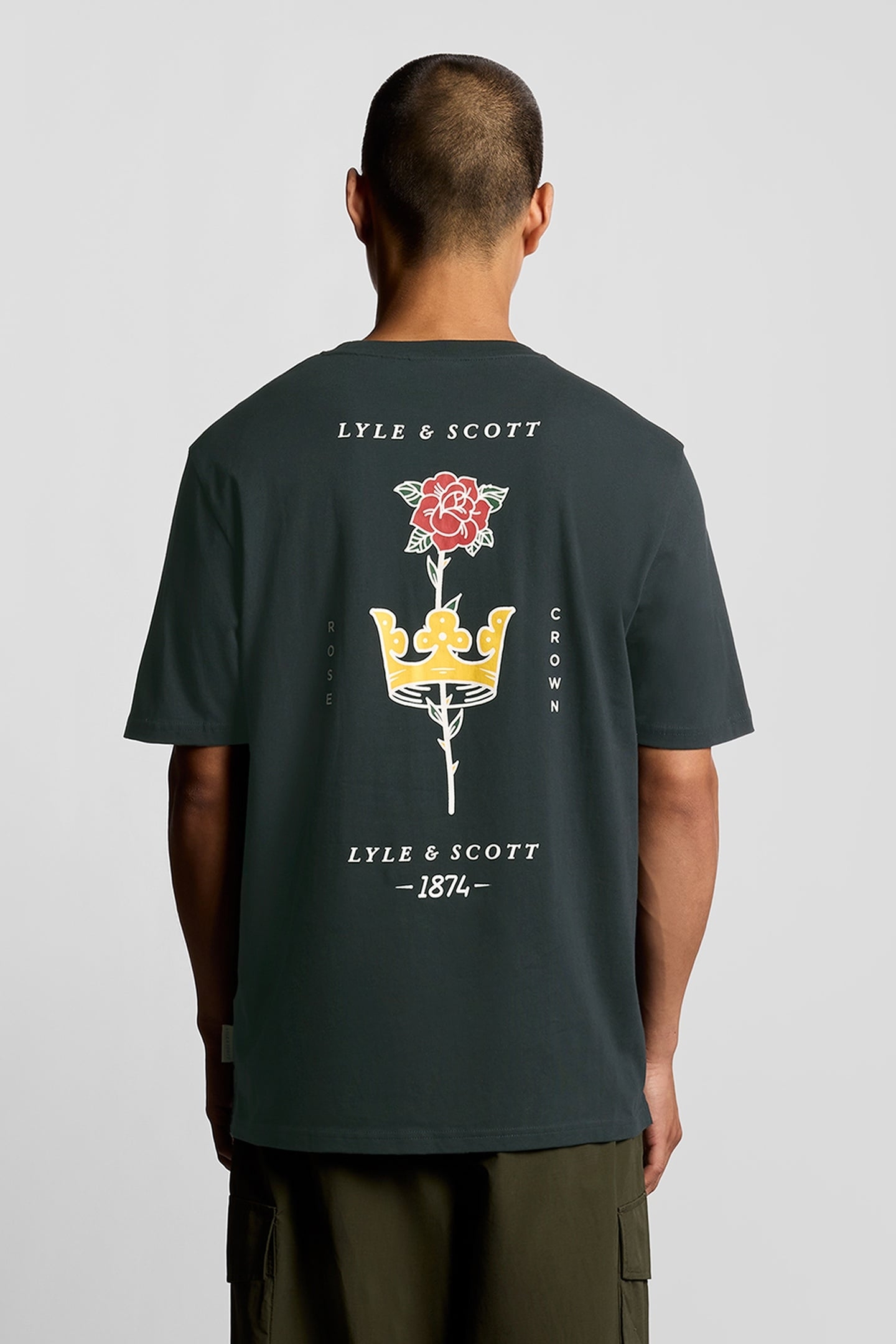 ROSE AND CROWN GRAPHIC T-SHIRT DARK NAVY 3