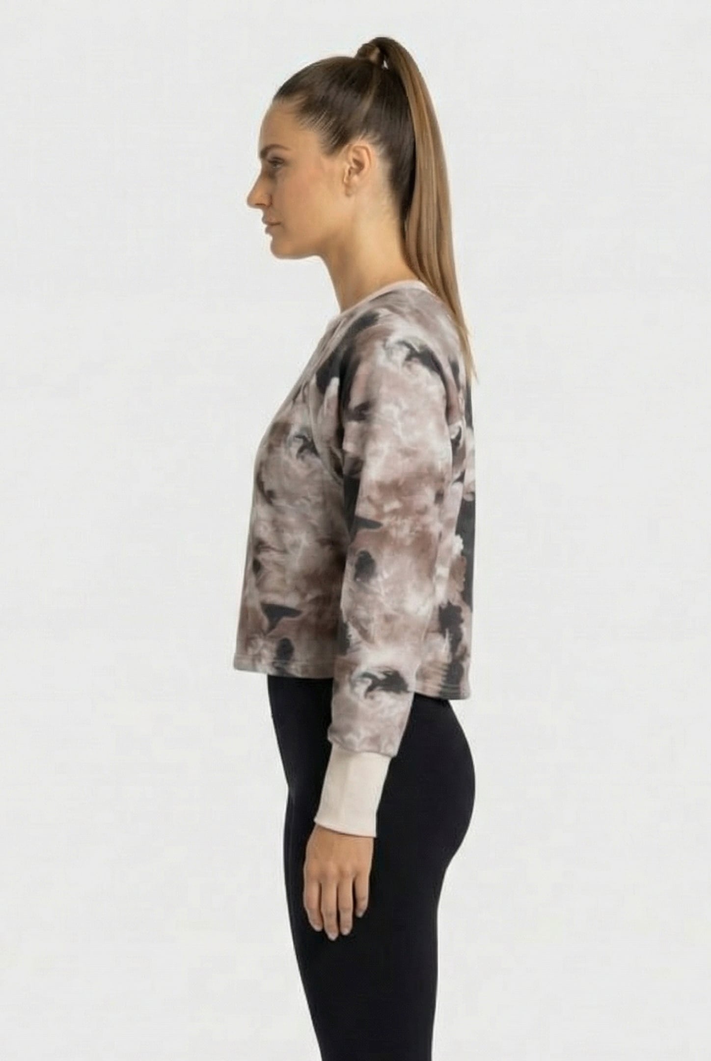 WOMAN SWEATER ALLOVER PRINT A-AFW814W22 PASTELPARCHMENT 11 0 3